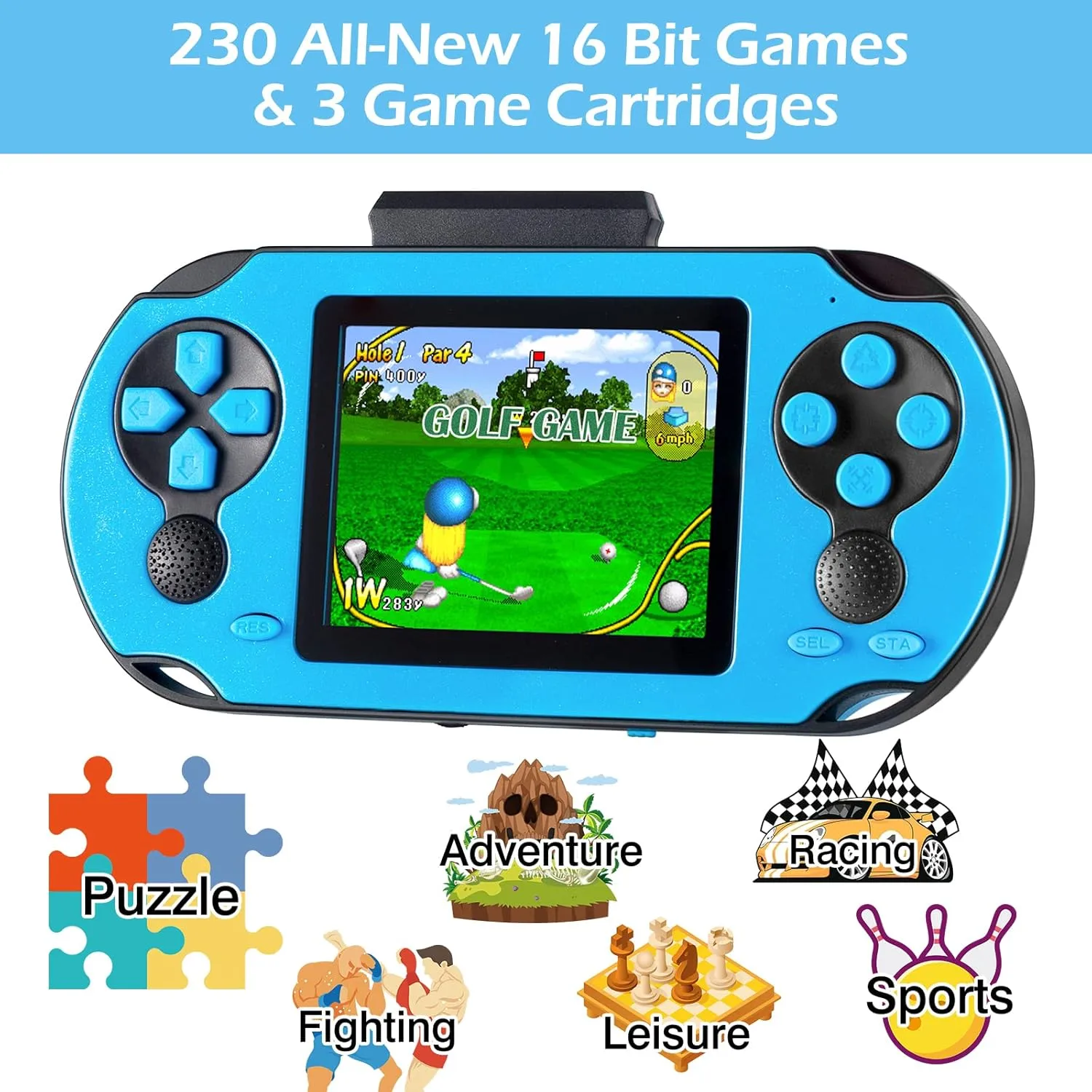 1768053615 602 16 Bit Handheld Game for Kids Adults 30 Large Screen