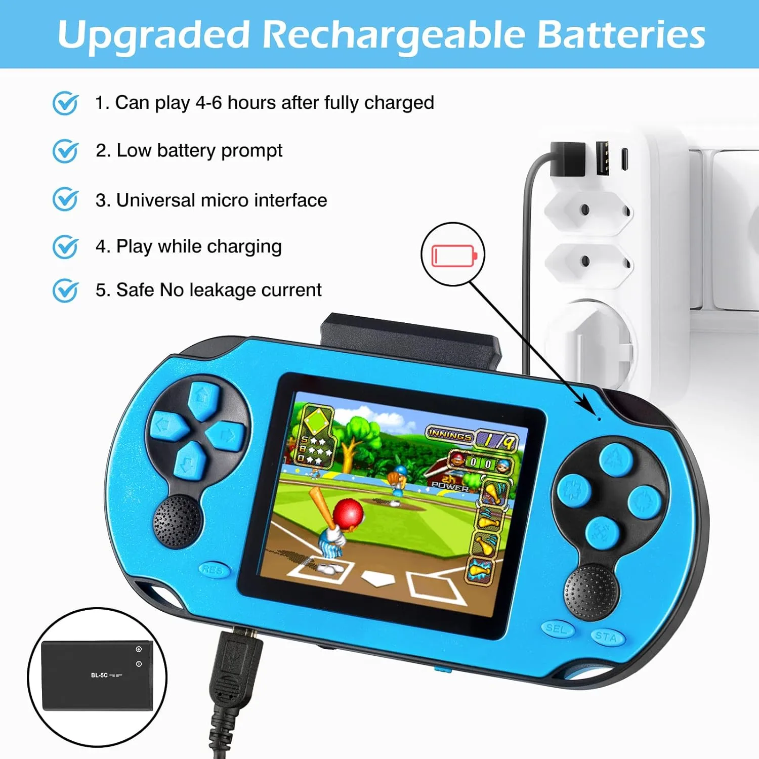1768053615 99 16 Bit Handheld Game for Kids Adults 30 Large Screen