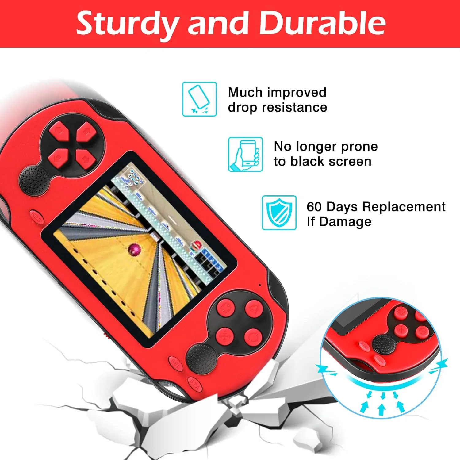 1768128502 655 16 Bit Handheld Game for Kids Adults 30 Large Screen