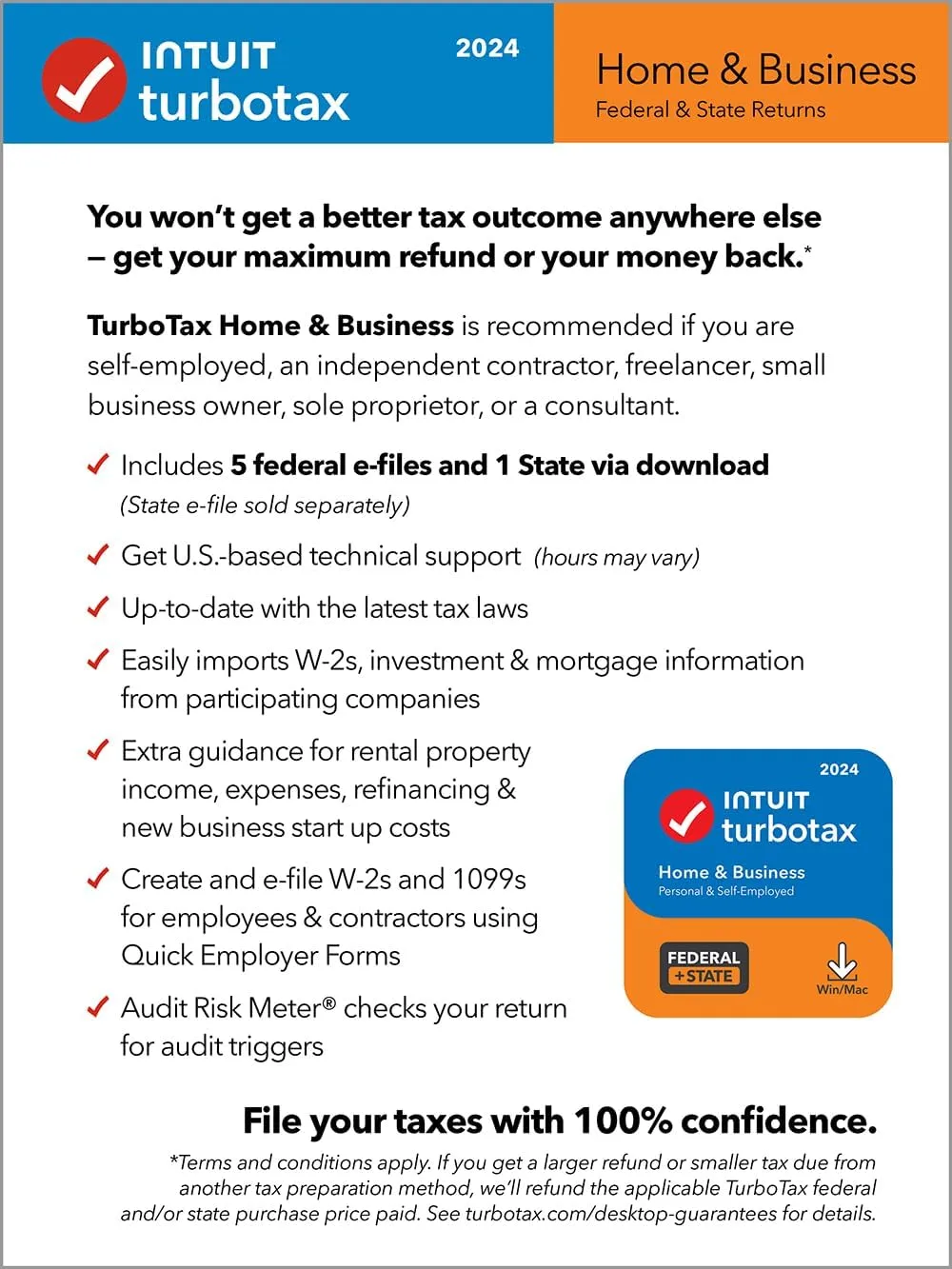 1768218507 958 OLD VERSION TurboTax Home Business 2024 Tax Software Federal