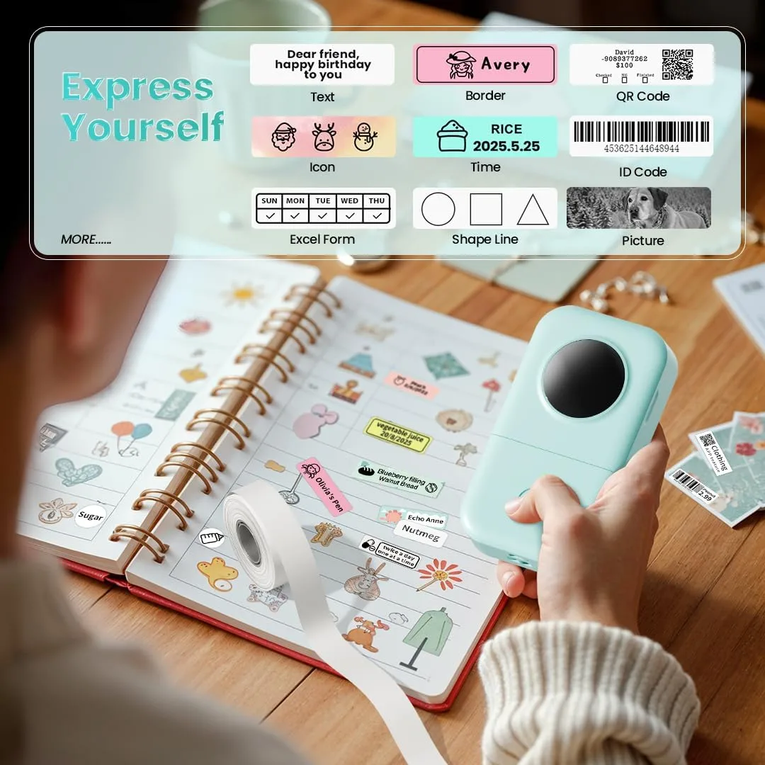 1768222204 664 Phomemo Label Maker D30 Portable Bluetooth Mini Label Printer Machine