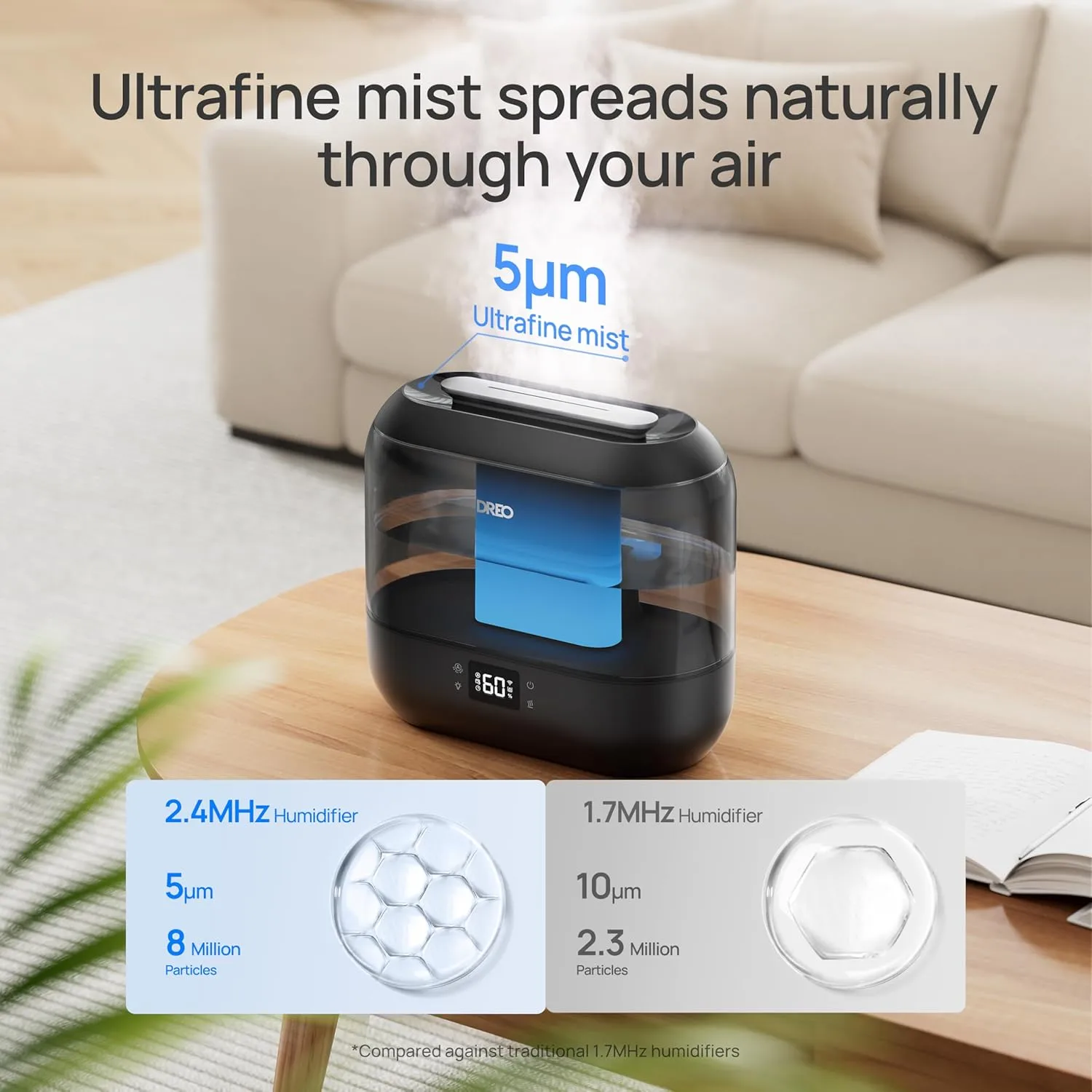 1768264888 991 Dreo Smart Humidifiers for Bedroom Top Fill 4L Supersized Humidifier