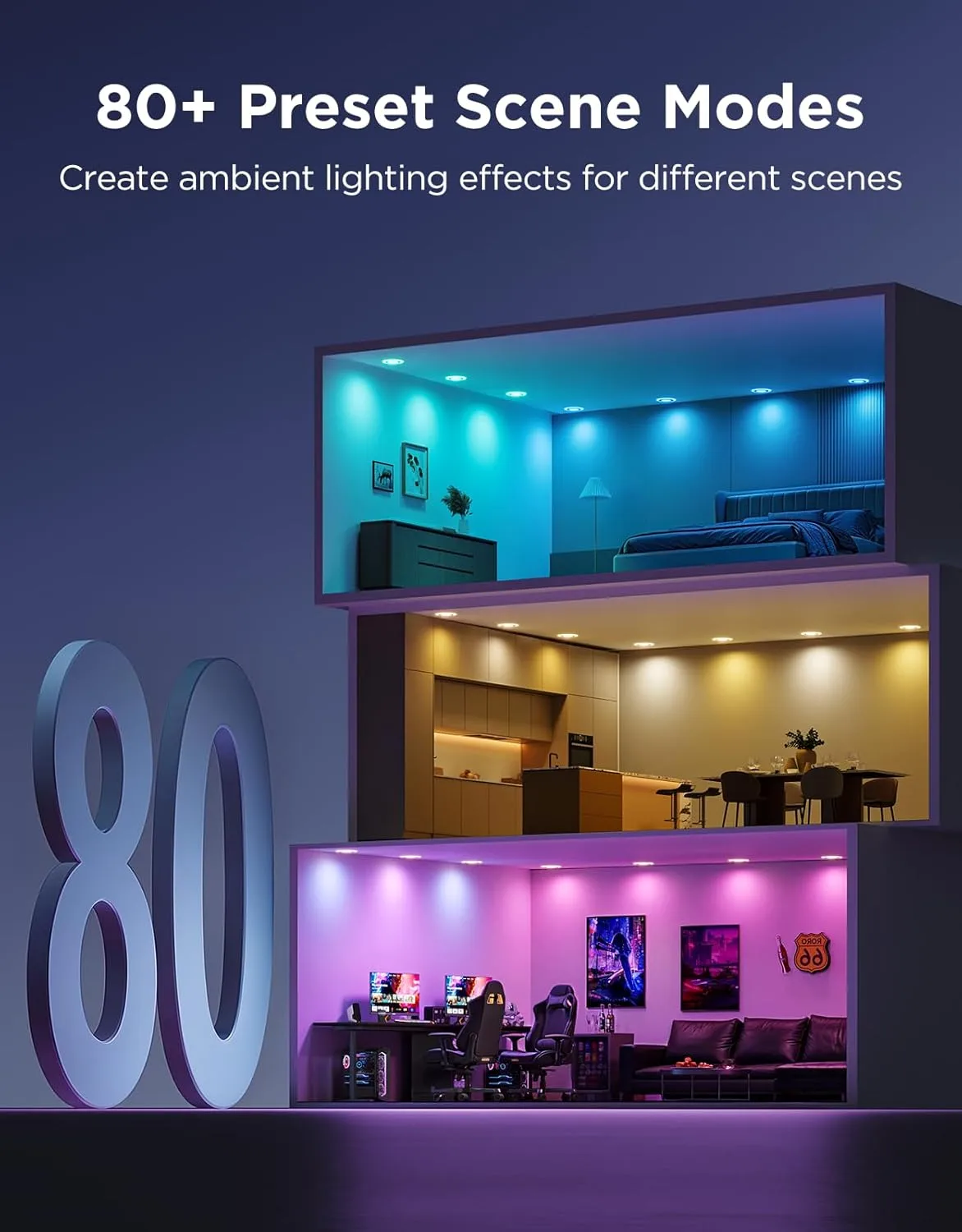 1768279809 4 Govee Smart Recessed Lighting 6 Inch Matter RGBIC LED Recessed