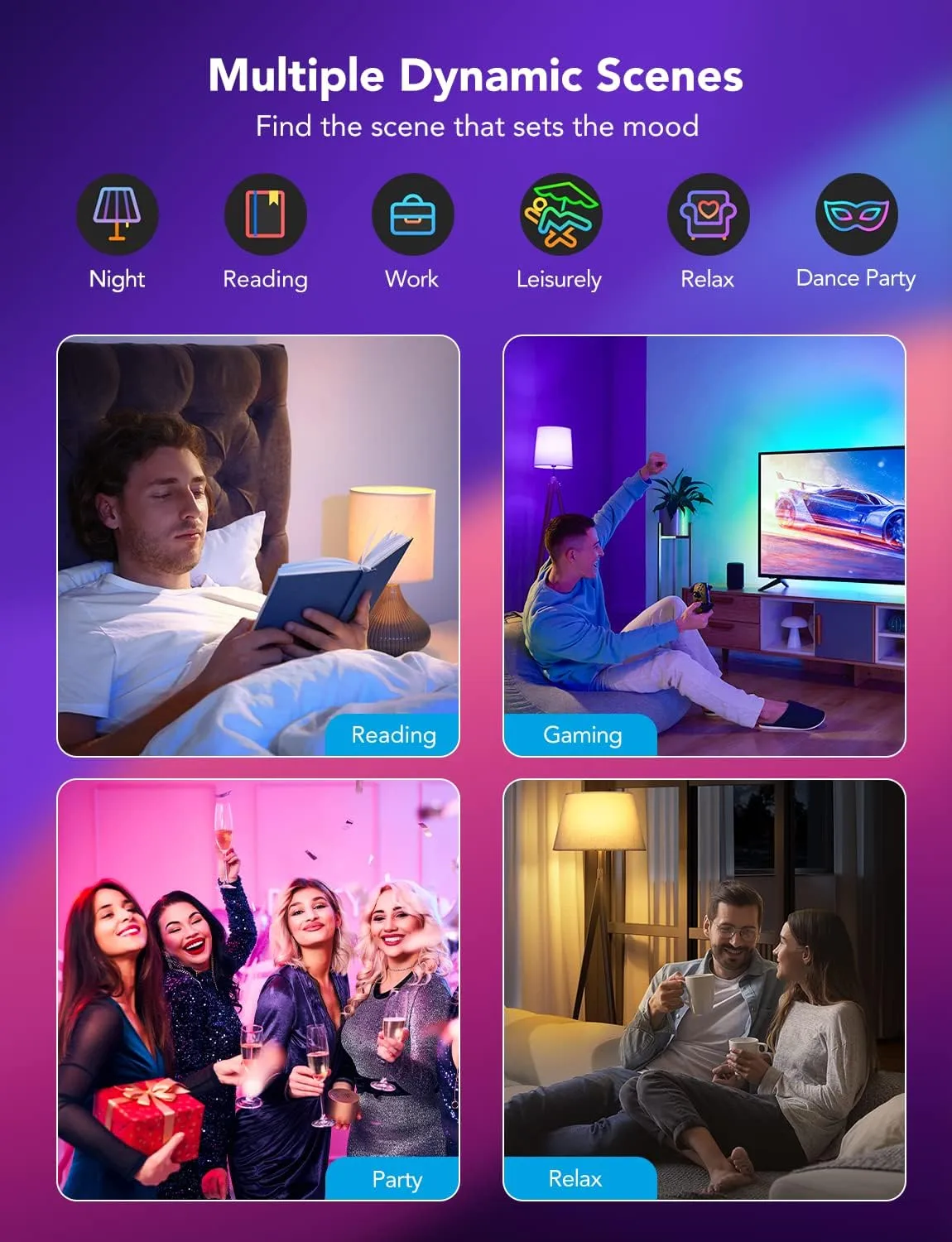 1769120041 298 Govee Smart Light Bulbs WiFi Bluetooth Color Changing Light