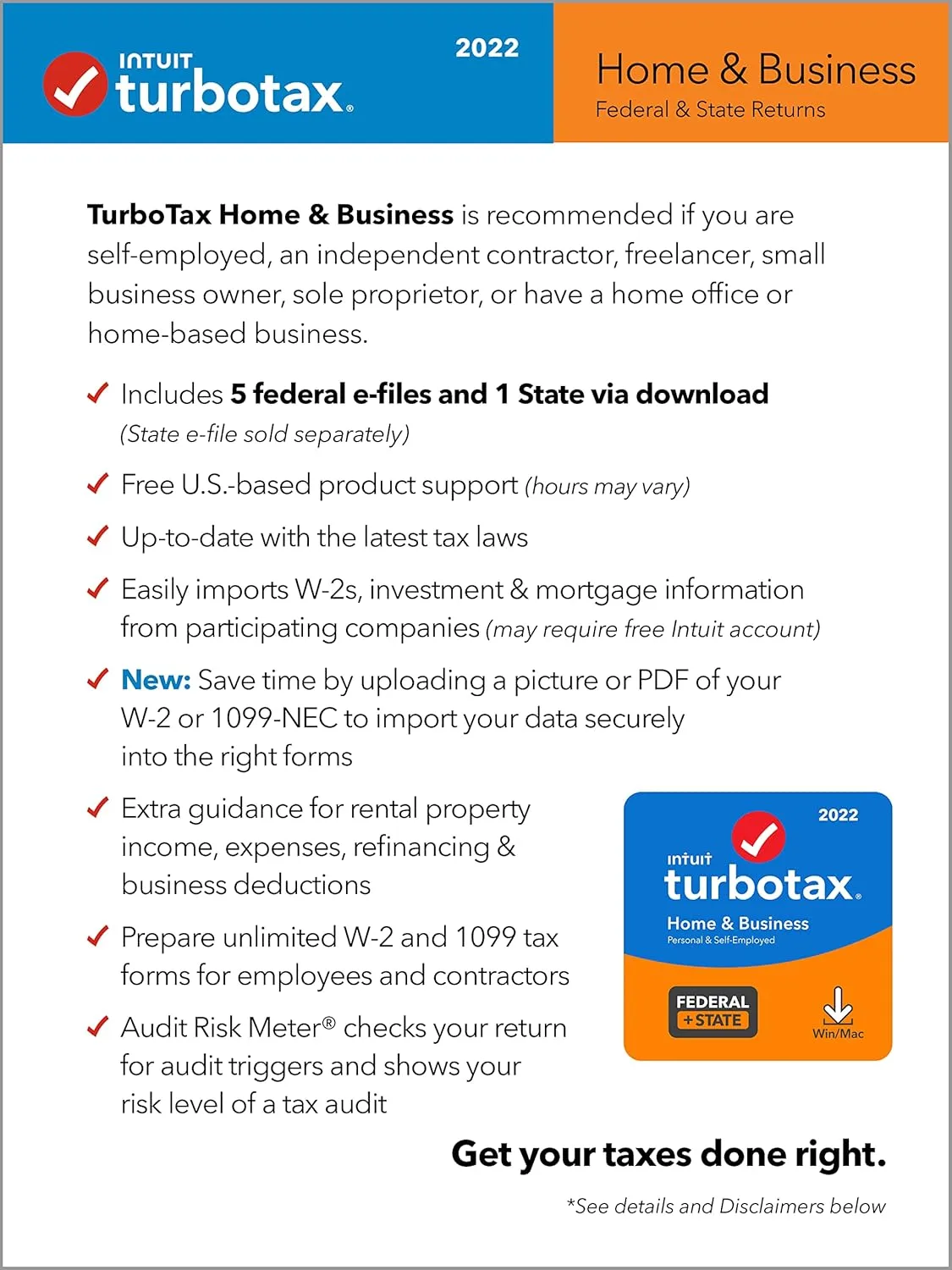 1769244299 662 Old Version TurboTax Home Business 2022 Tax Software Federal