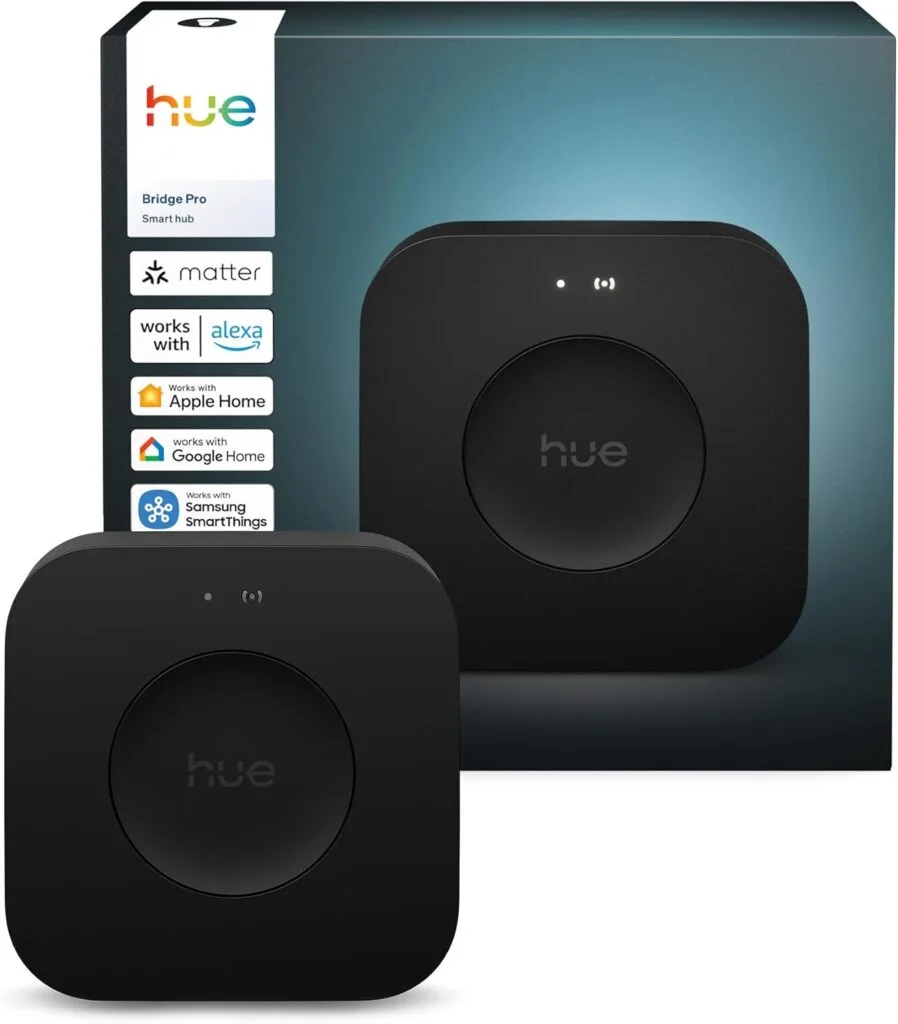 Philips Hue Bridge Pro, Smart Light Hub, Wireless, Advanced Encryption, Supports 150+ Lights & 50+ Accessories, Works with Apple Home, Alexa, Google, Samsung SmartThings Philips Hue Bridge Pro, Smart Light Hub, Wireless, Advanced Encryption, Supports 150+ Lights & 50+ Accessories, Works with Apple Home, Alexa, Google, Samsung SmartThings