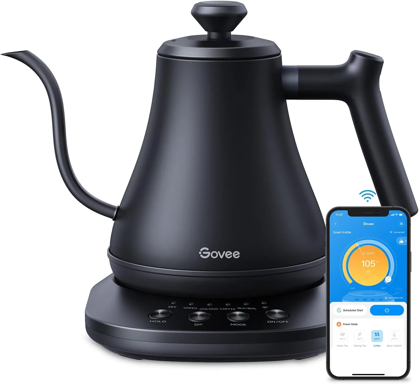 Govee Smart Electric Kettle WiFi Variable Temperature Gooseneck Pour Over