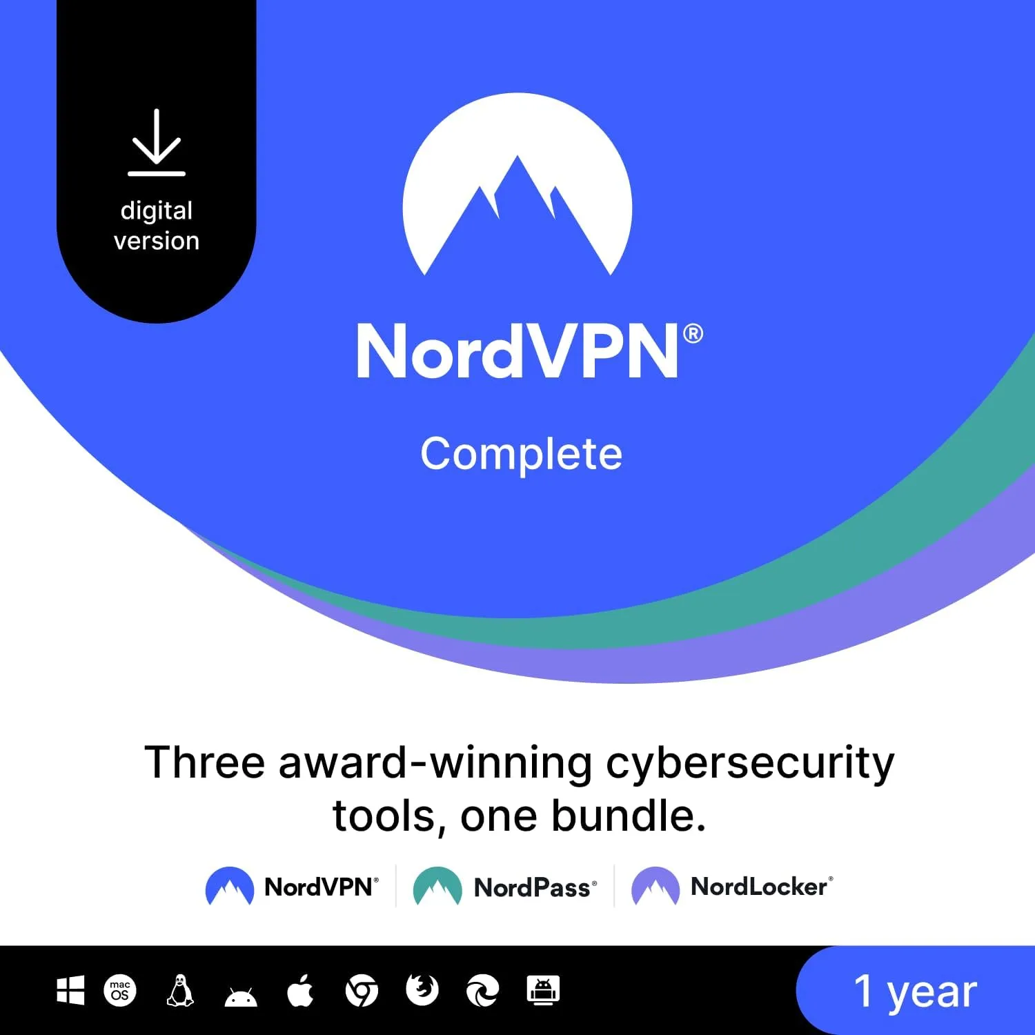 NordVPN Complete 10 Devices 1 Year VPN Cybersecurity Software Bundle
