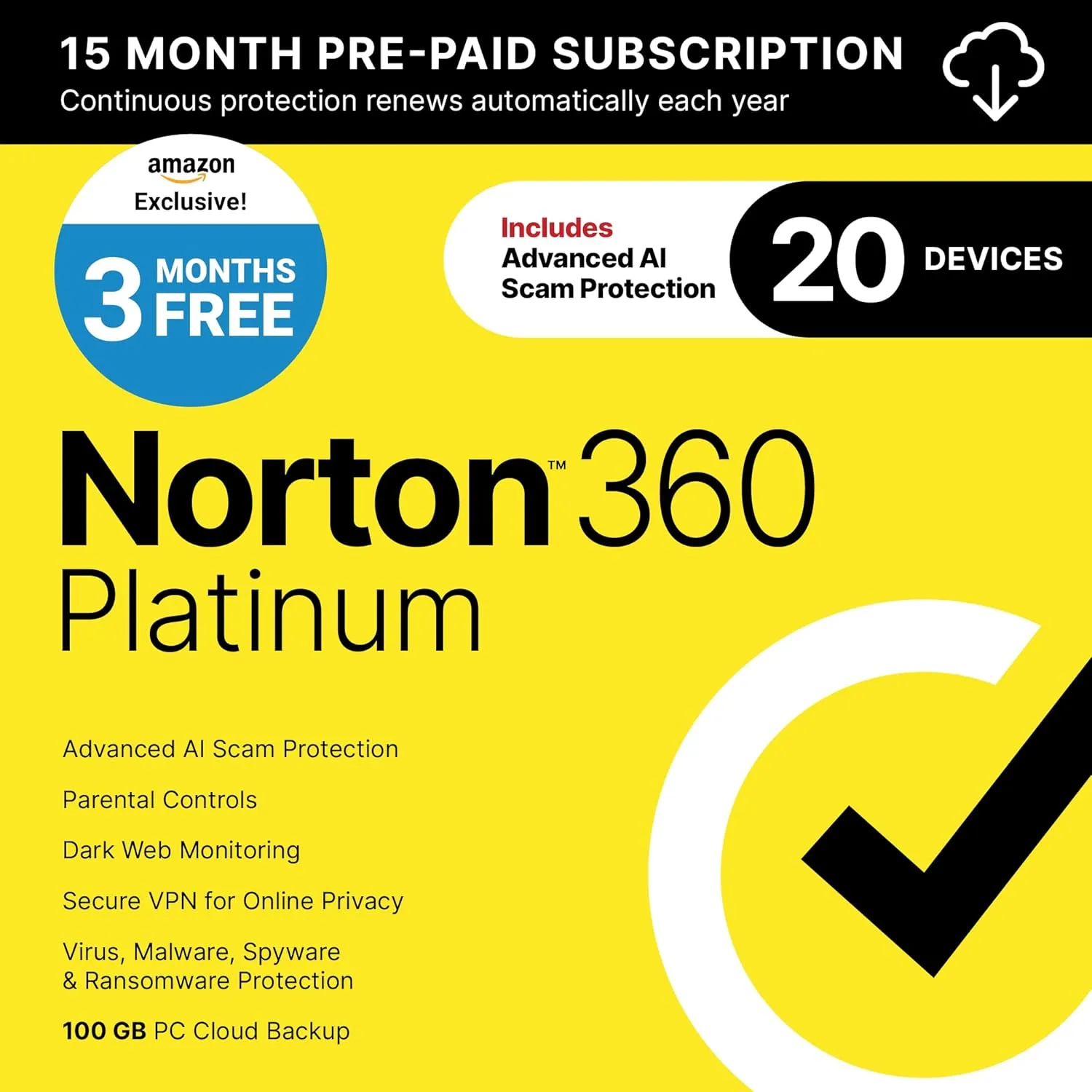 Norton 360 Platinum 2026 Ready Antivirus software for 20 Devices