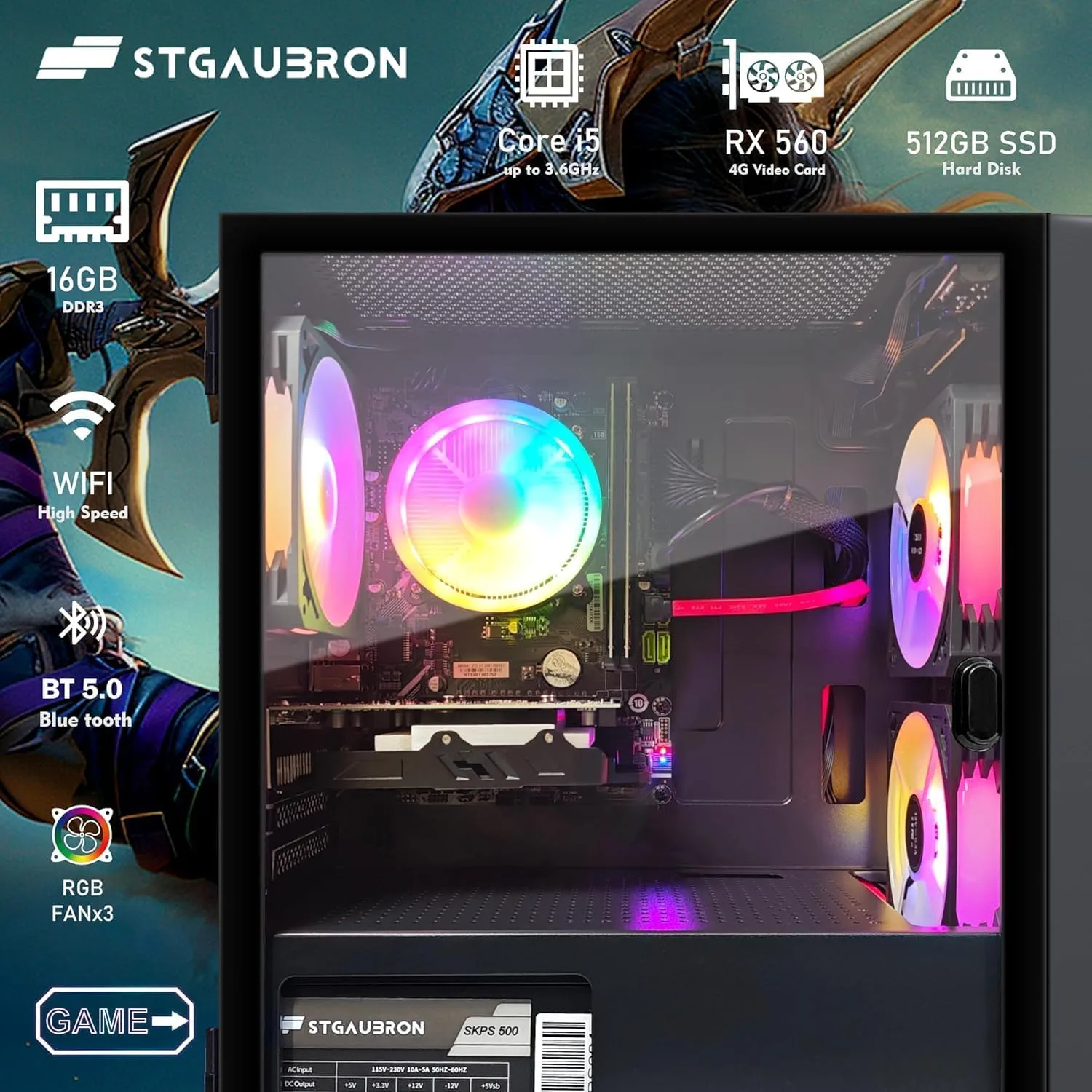 1771143345 435 STGAubron Gaming PC Computer Desktop Intel Core i5 up to