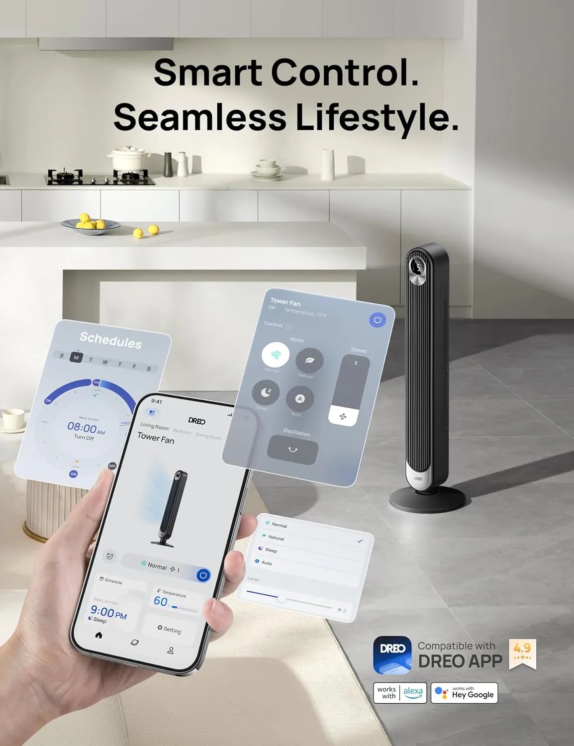 1771239307 867 Dreo Smart Tower Fan WiFi Voice Control Works with AlexaGoogleFloor