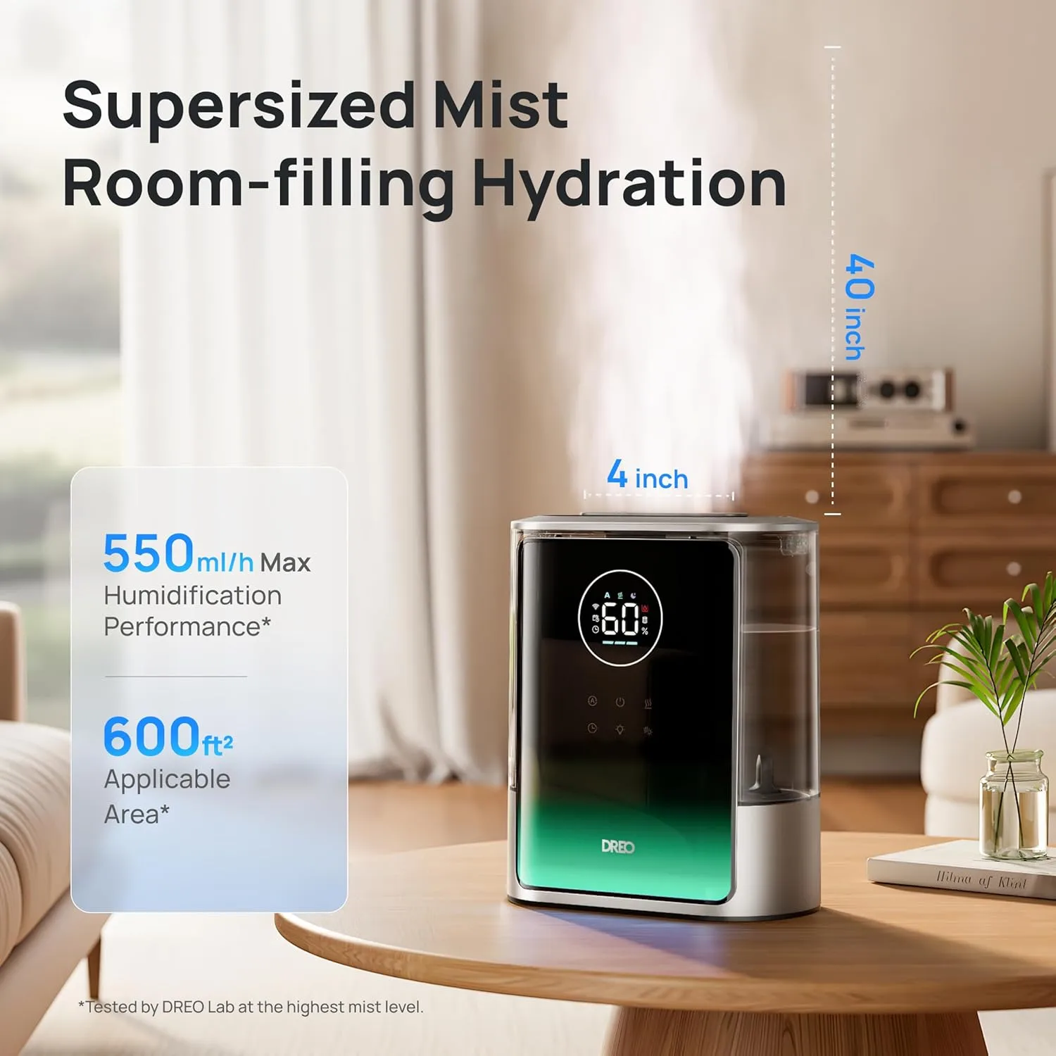 1771435051 270 DREO 8L Smart Humidifier Large Room 600ft%C2%B2 HM717S 80H Runtime