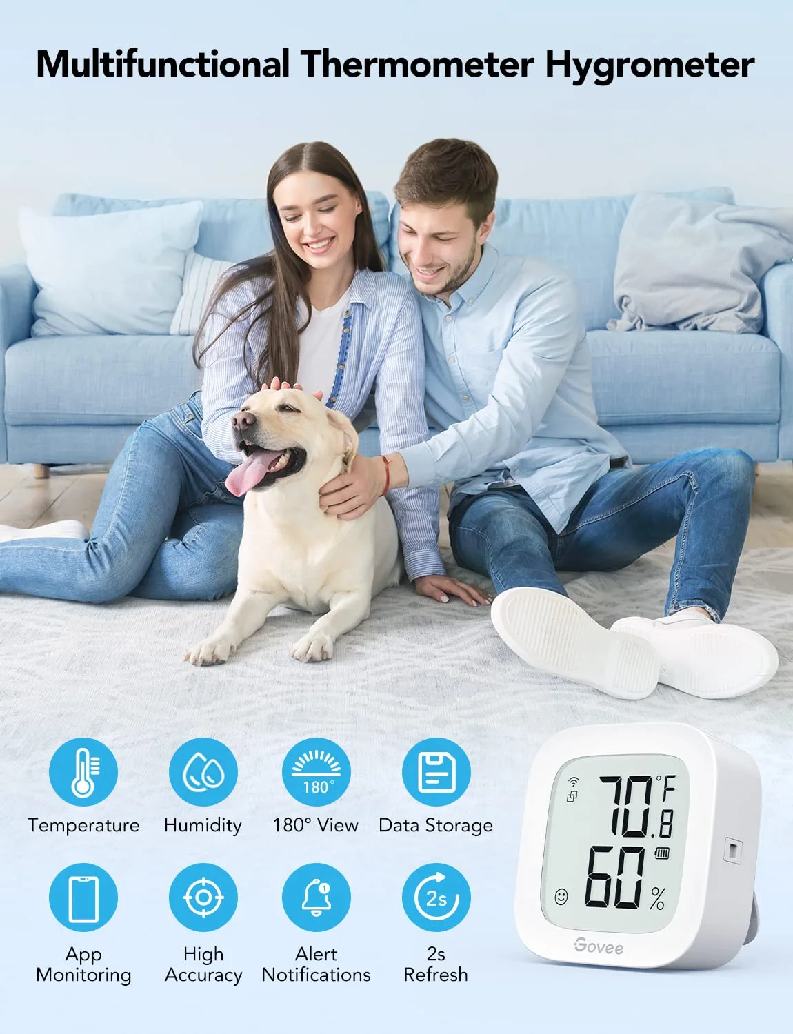 1771785052 491 Govee WiFi Thermometer Hygrometer H5103 Indoor Bluetooth Temperature Humidity Sensor