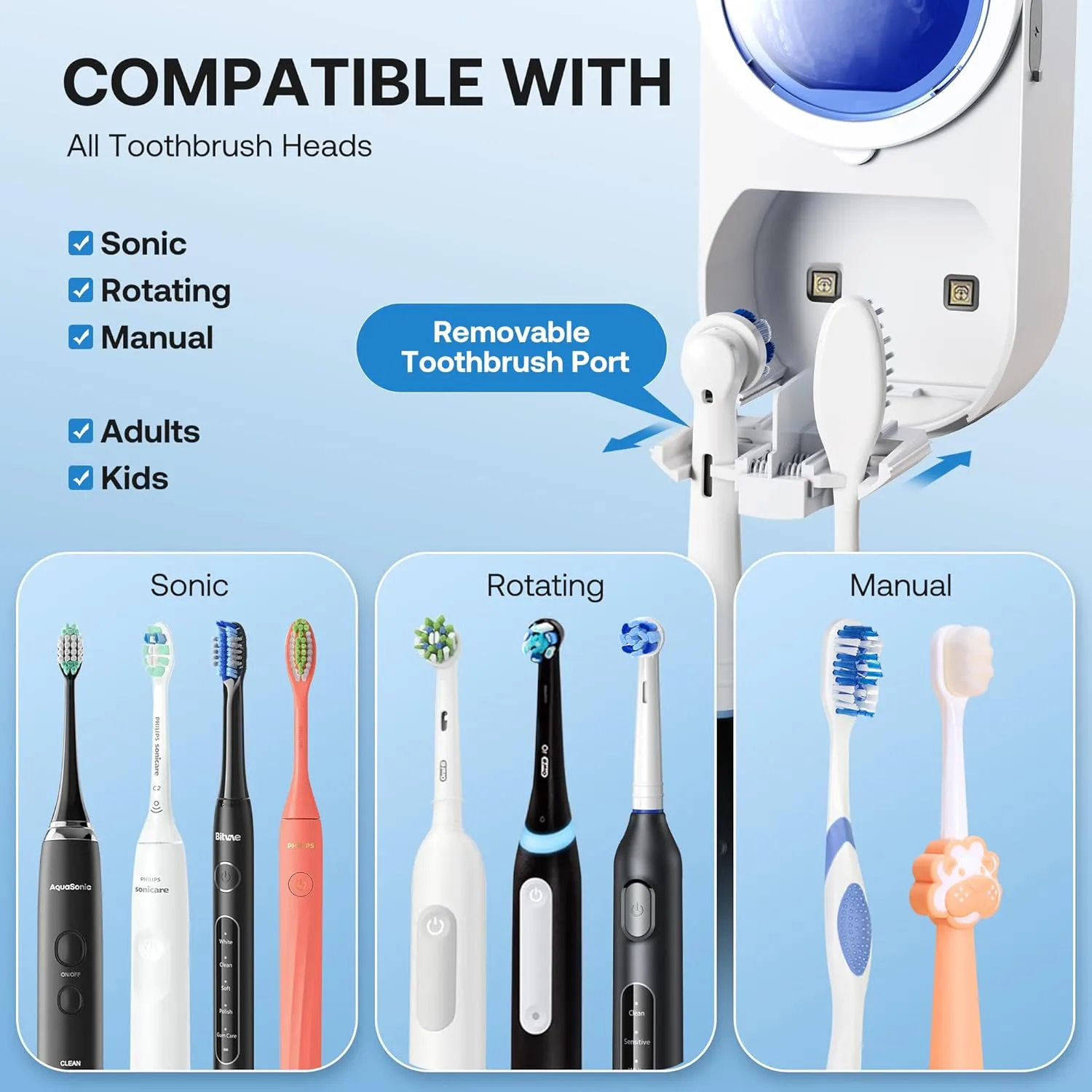 1772254808 197 Bitvae Upgraded Tooth Brush Holder for Bathroom 20 Infrared Sensing