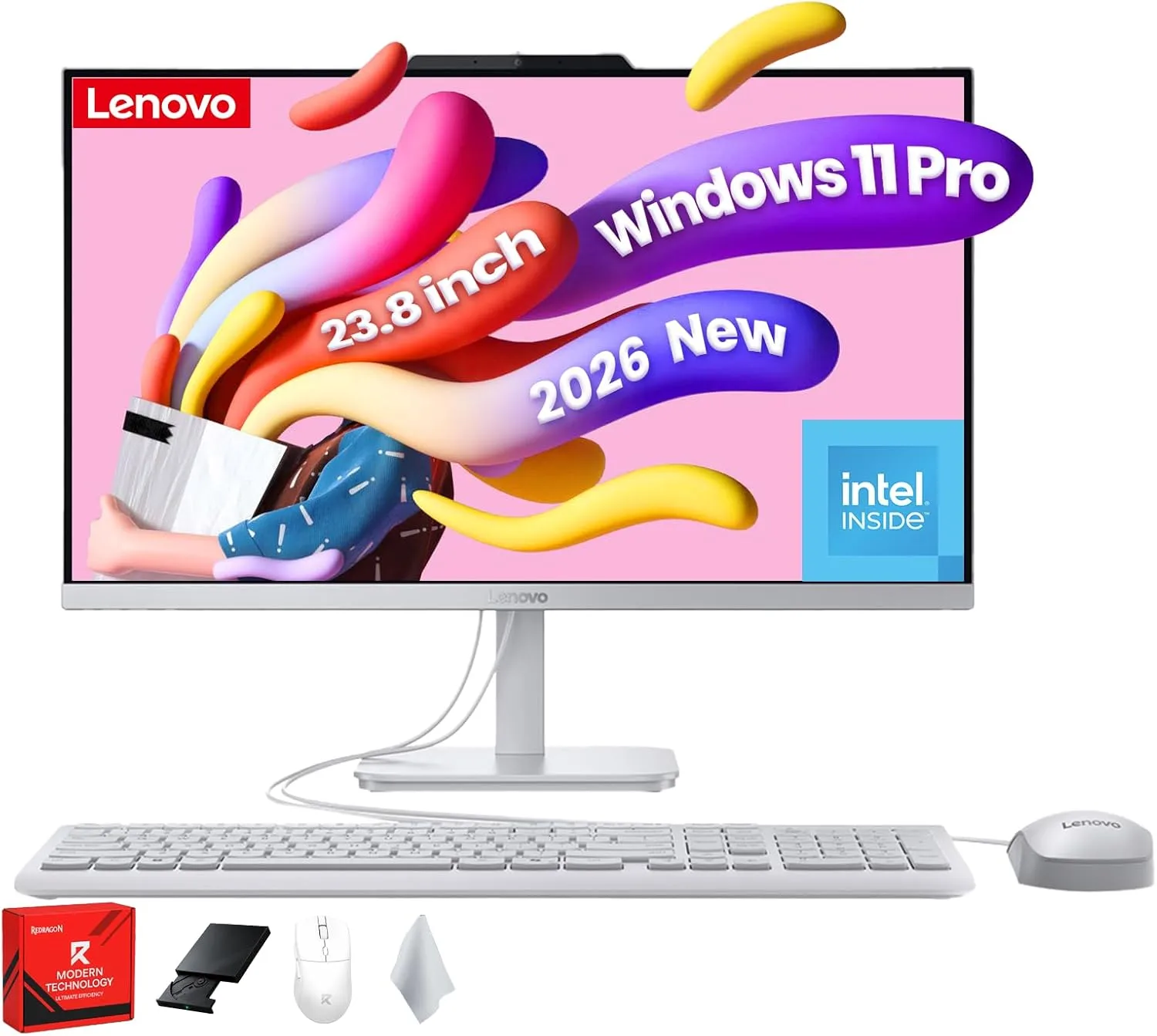 Lenovo A100 All in One Desktop Computer 238 FHD Display Intel