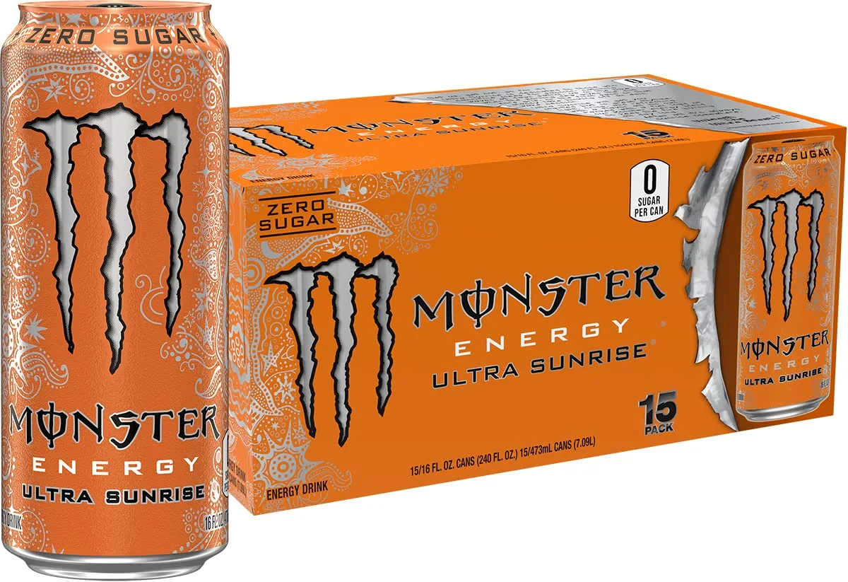 Monster Energy Ultra Sunrise Sugar Free Energy Drink 16 Fl