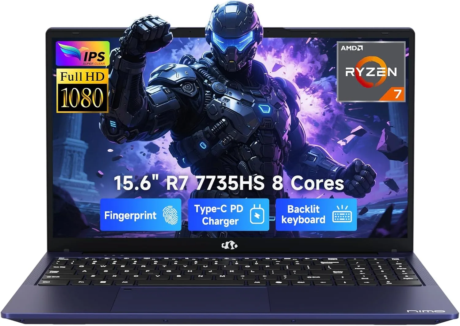 NIMO Gaming Laptop 156 Computer with AMD 8 Cores Ryzen 7