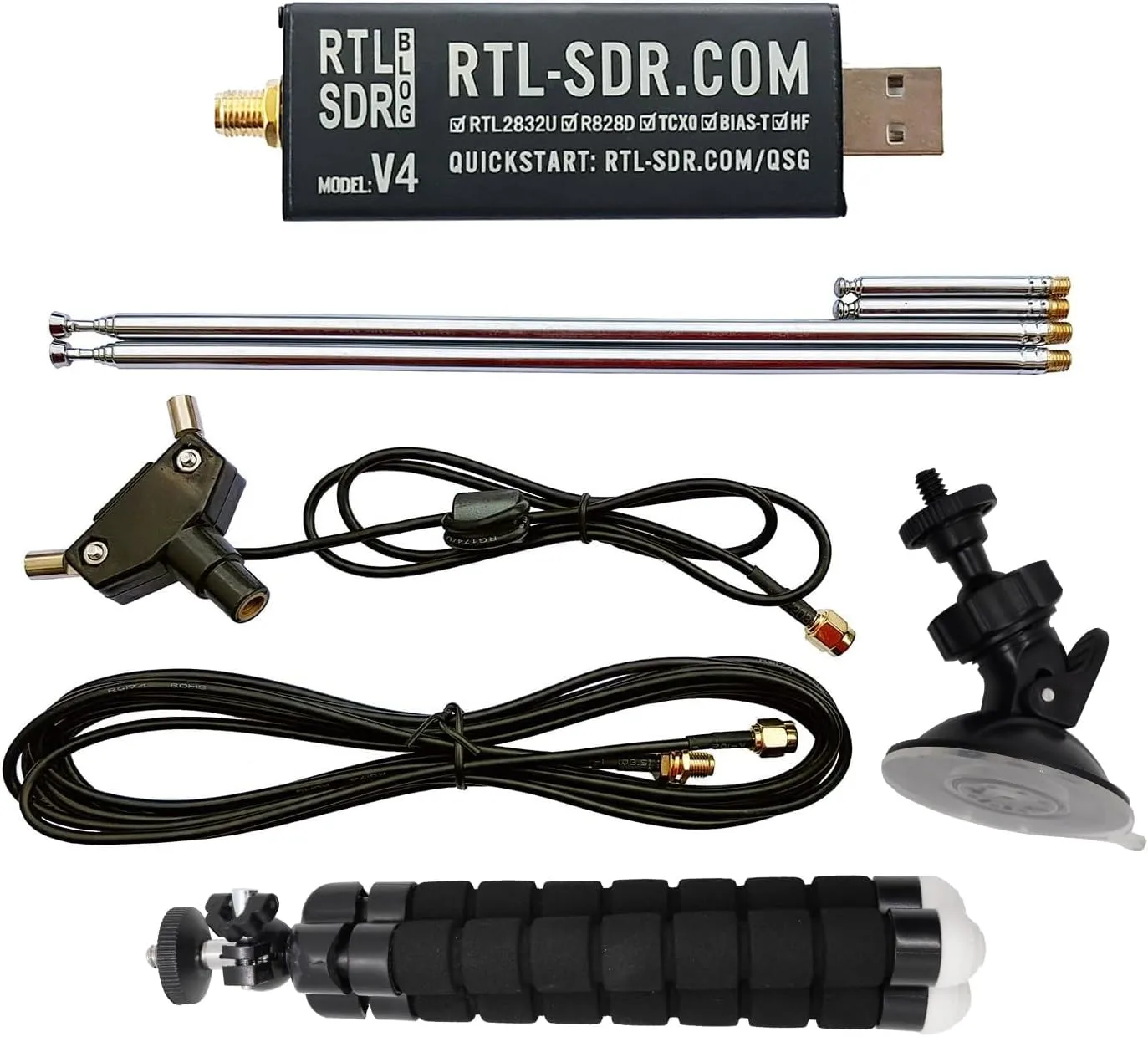 RTL SDR Blog V4 R828D RTL2832U 1PPM TCXO HF Bias Tee