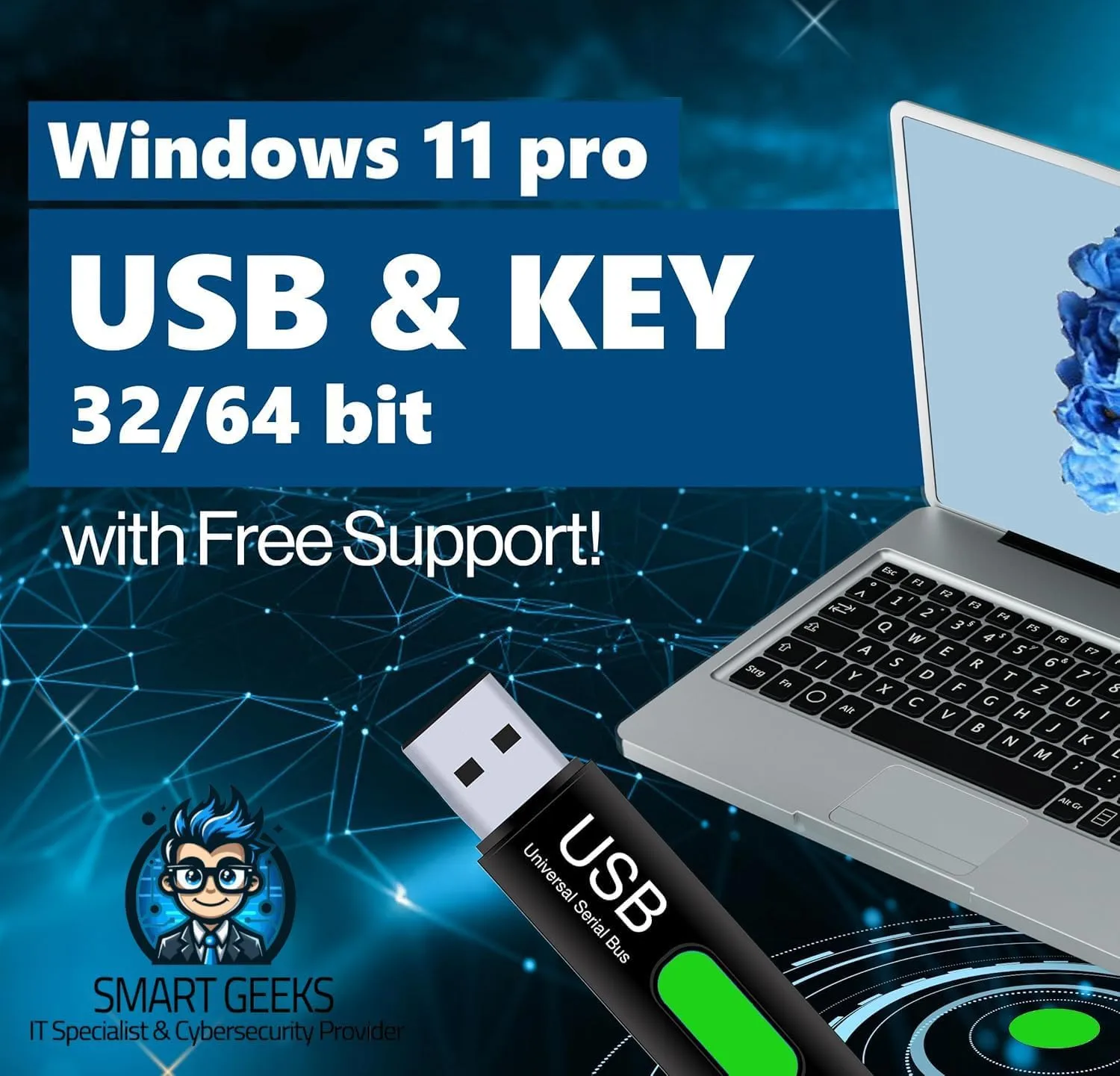 USB Compatible with Windows 11 professional 64 Bit USB With