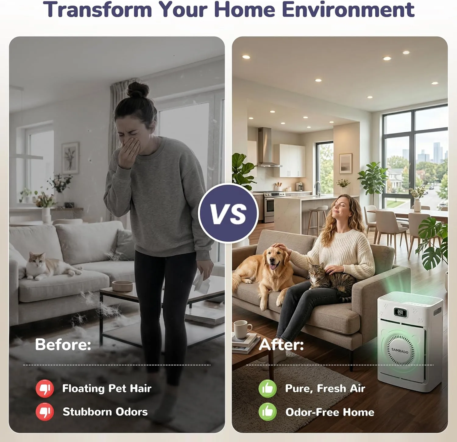 1773558645 943 Smart Pet Hair Air Purifier For Home Large Room 2500