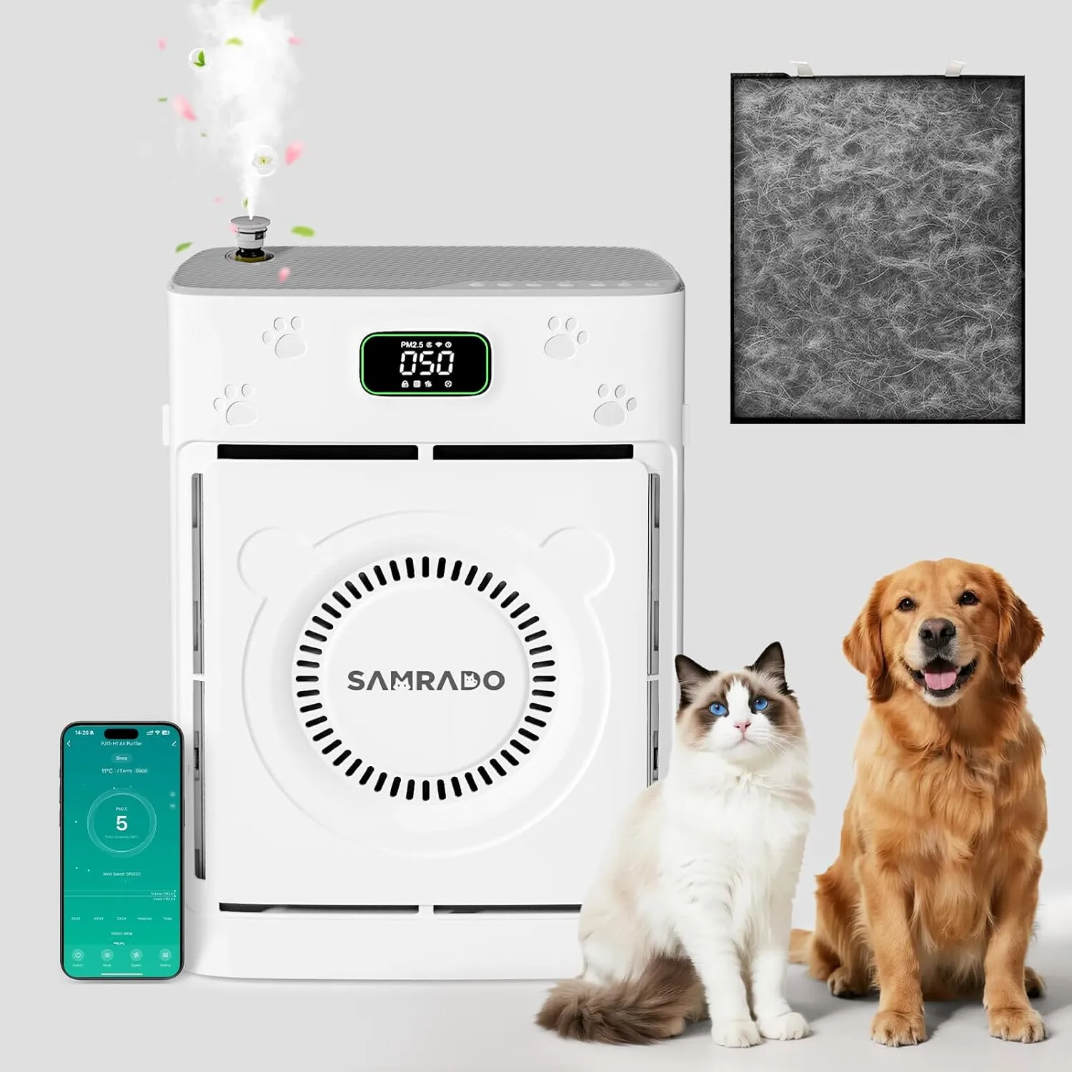 Air Purifier for Home Pets to 2500 Ft%C2%B2 with Smart