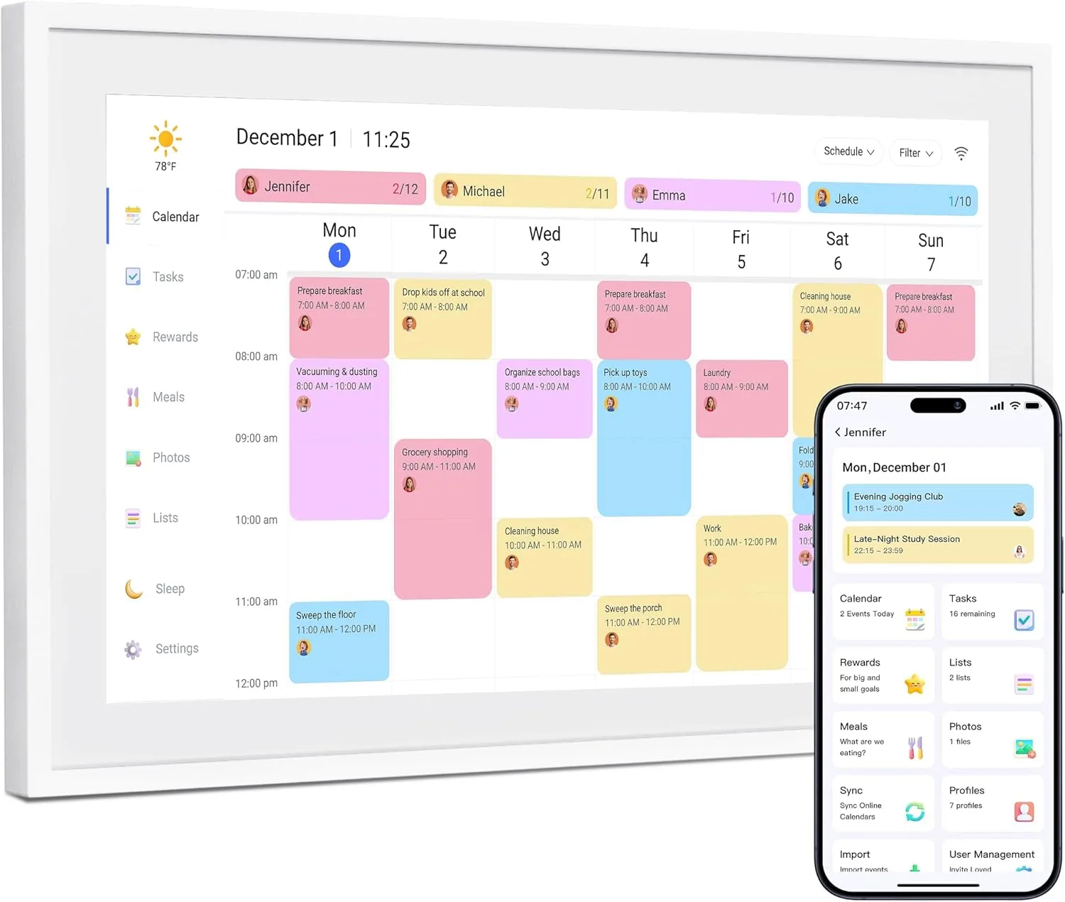 Dragon Touch 156 inch Digital Calendar Chore Chart %E2%80%93 Interactive