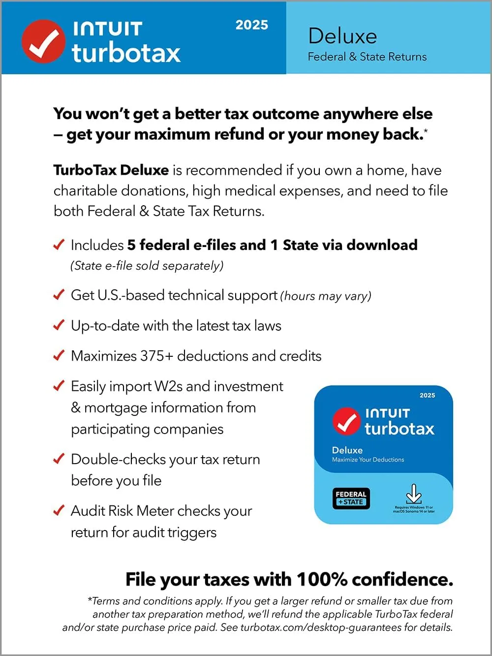 1767941433 281 TurboTax Desktop Deluxe 2025 Federal State Tax Return PCMac