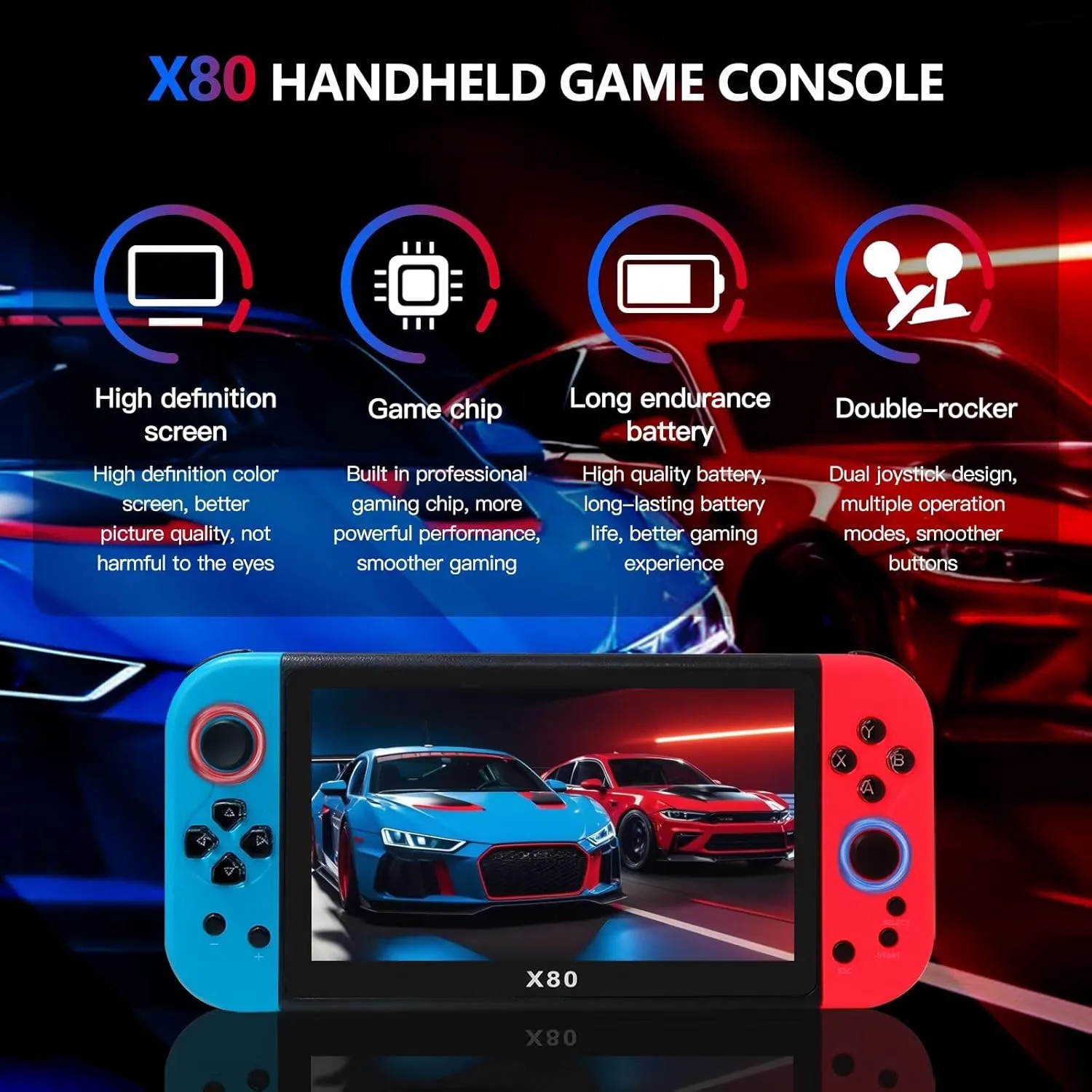 1768008540 597 X80 Handheld Game Console with Preload 20000 Games Portable Video