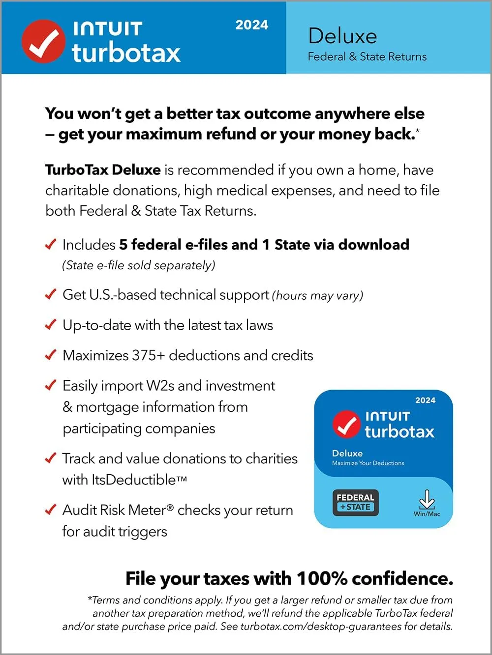 1768409246 575 OLD VERSION TurboTax Deluxe 2024 Tax Software Federal State