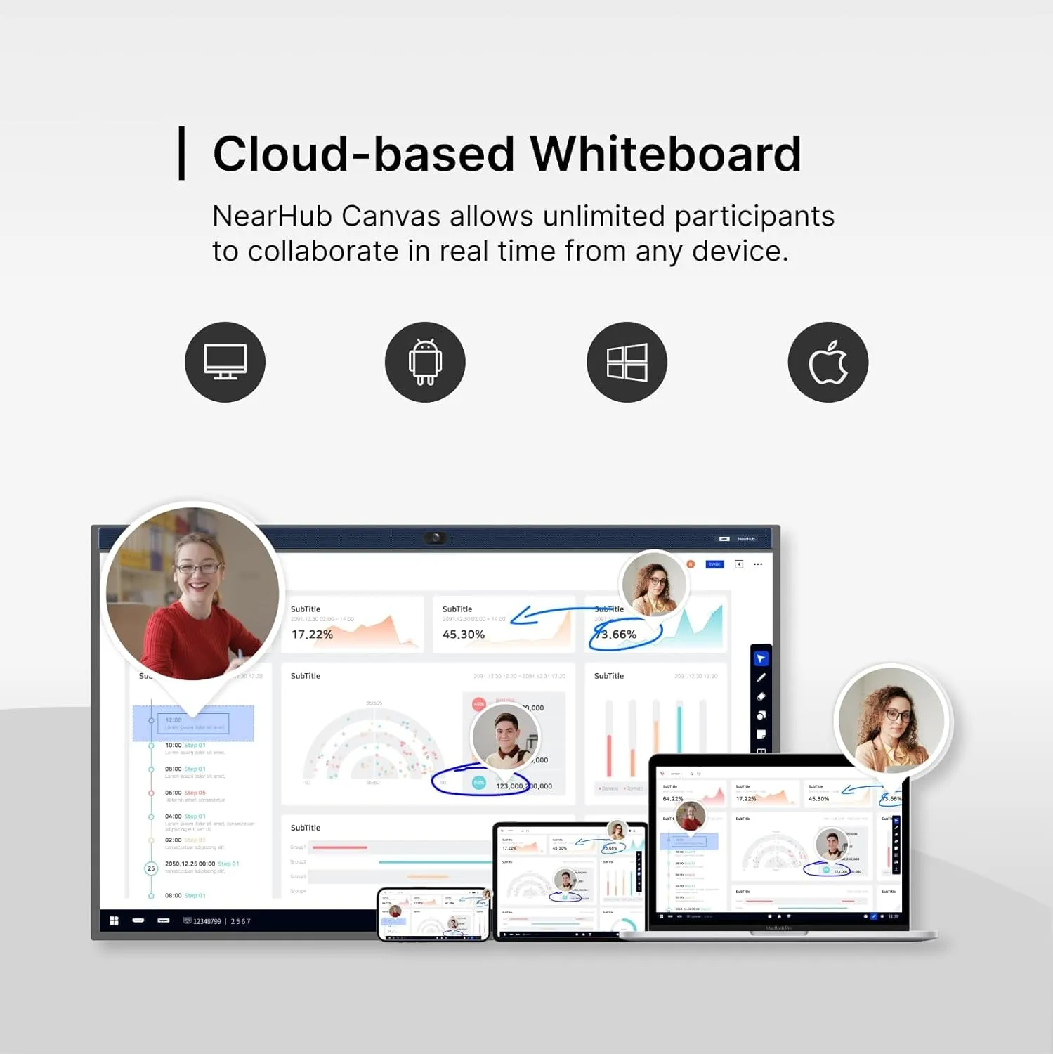 1768495166 809 NearHub 55 Interactive Smart WhiteboardAI Powered 4K CameraMEMS 24 mic Array