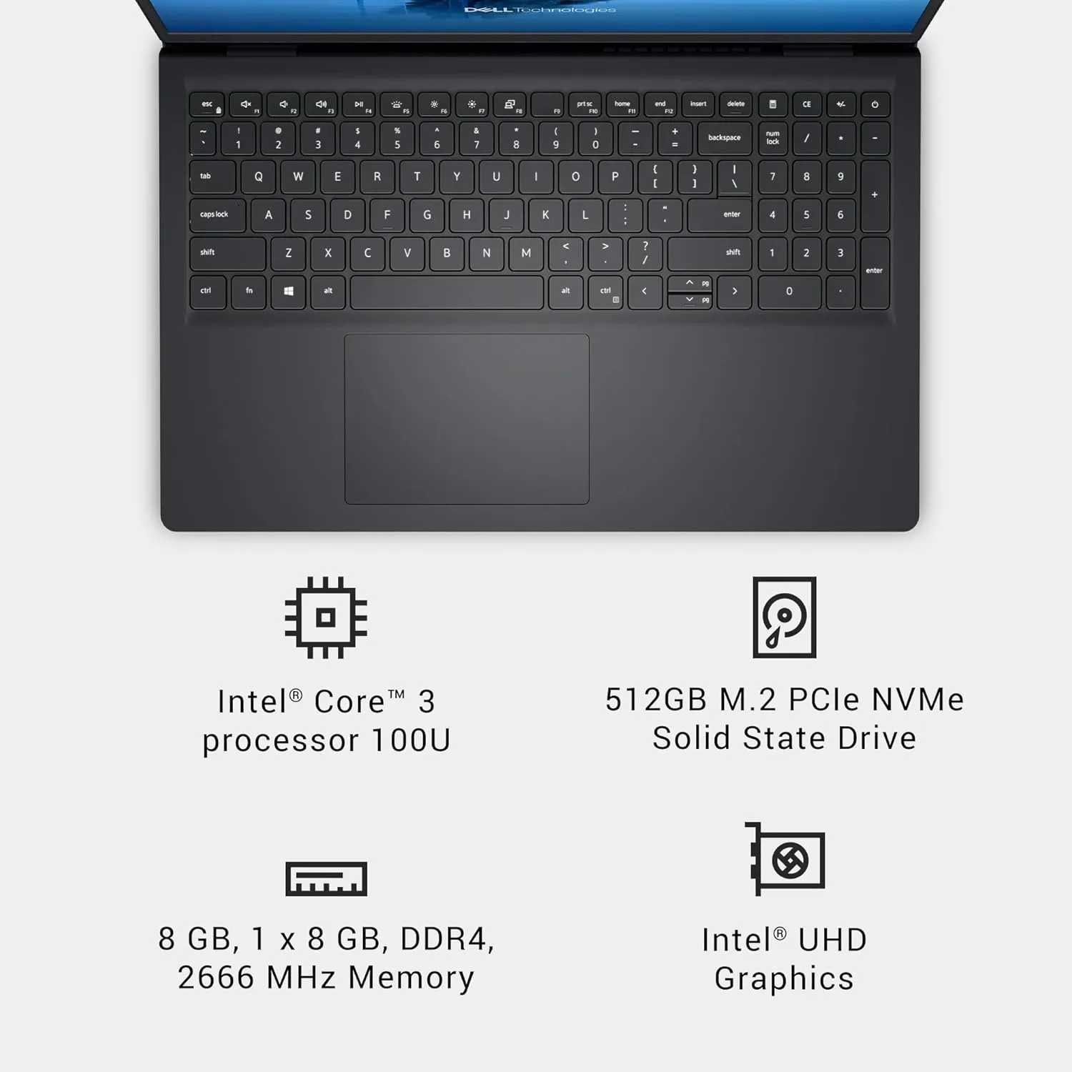 1768599573 988 Dell 15 Laptop DC15250 156 inch FHD 120Hz Display Intel Core 3