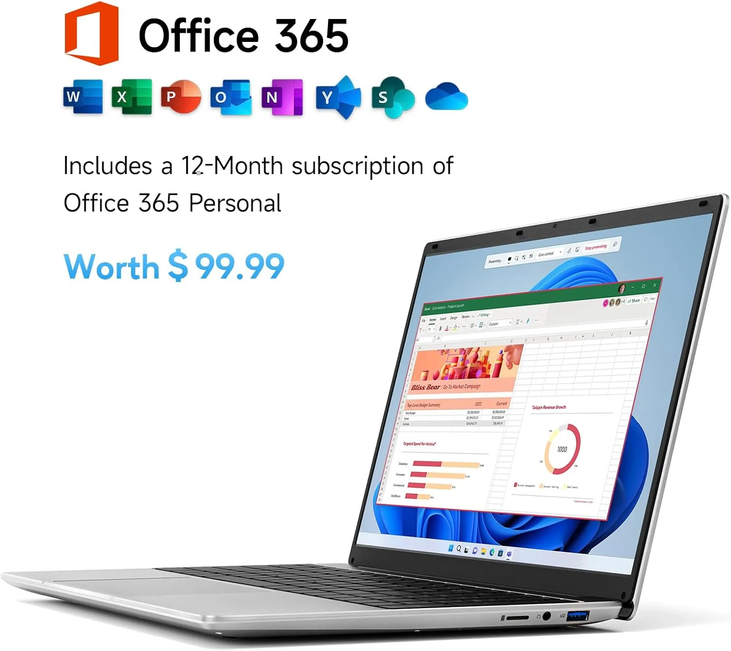 1768629556 138 156 Inch Laptop with Office 365 4GB RAM 128GB Storage