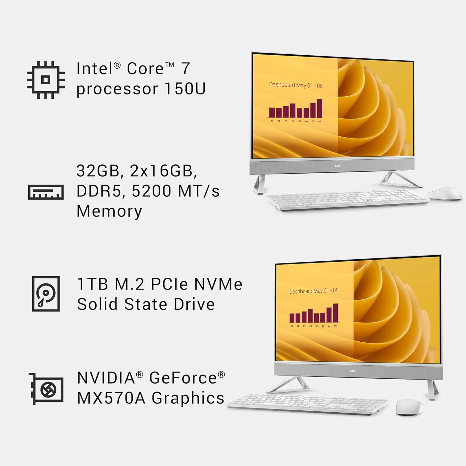 1768674765 308 Dell 27 All in One Desktop ec27250 27 inch FHD Touch Display Intel Core