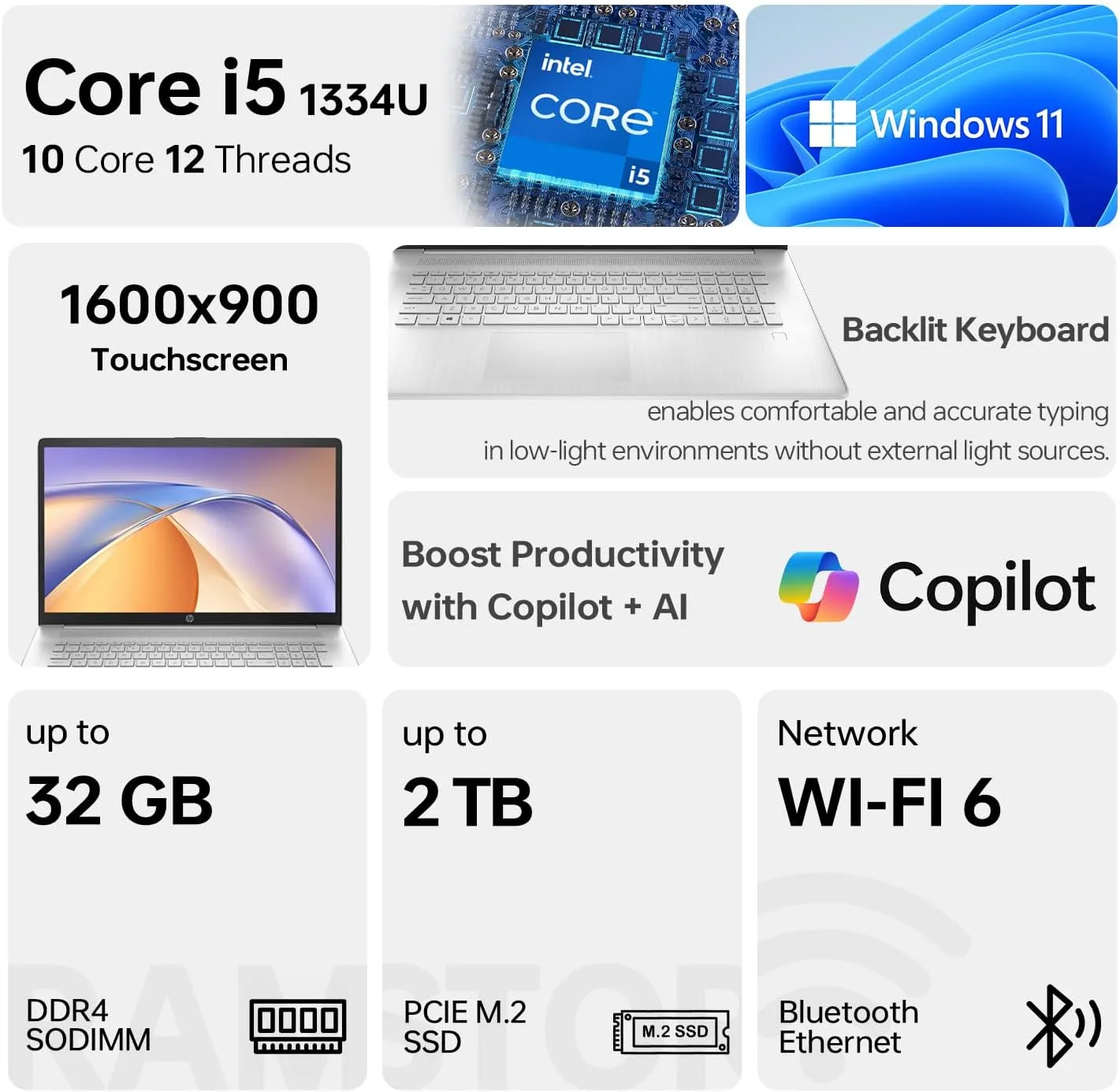 1768689800 621 HP 17t Laptop 173 HD Touchscreen Intel Core i5 1135G7 Processor