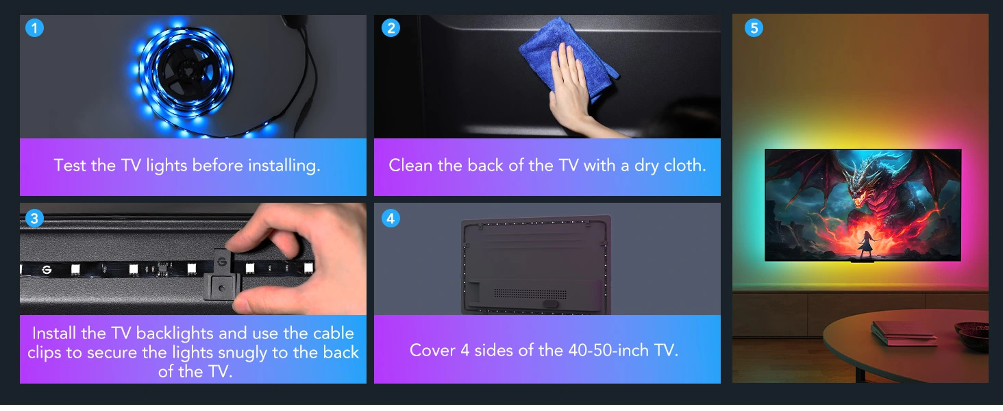 How to install TV backlight