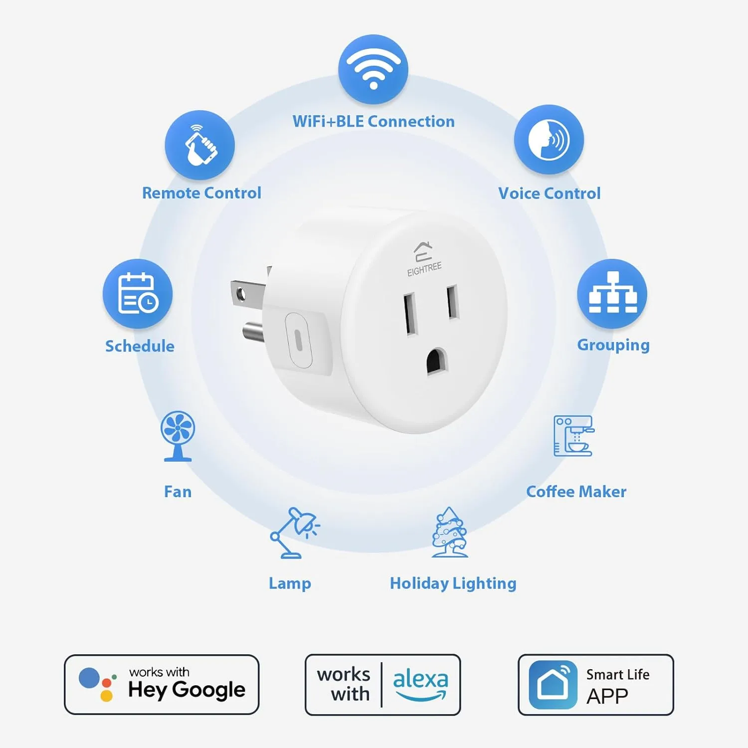 1768756147 255 EIGHTREE Smart Plug WiFi Outlet Works with Alexa Google