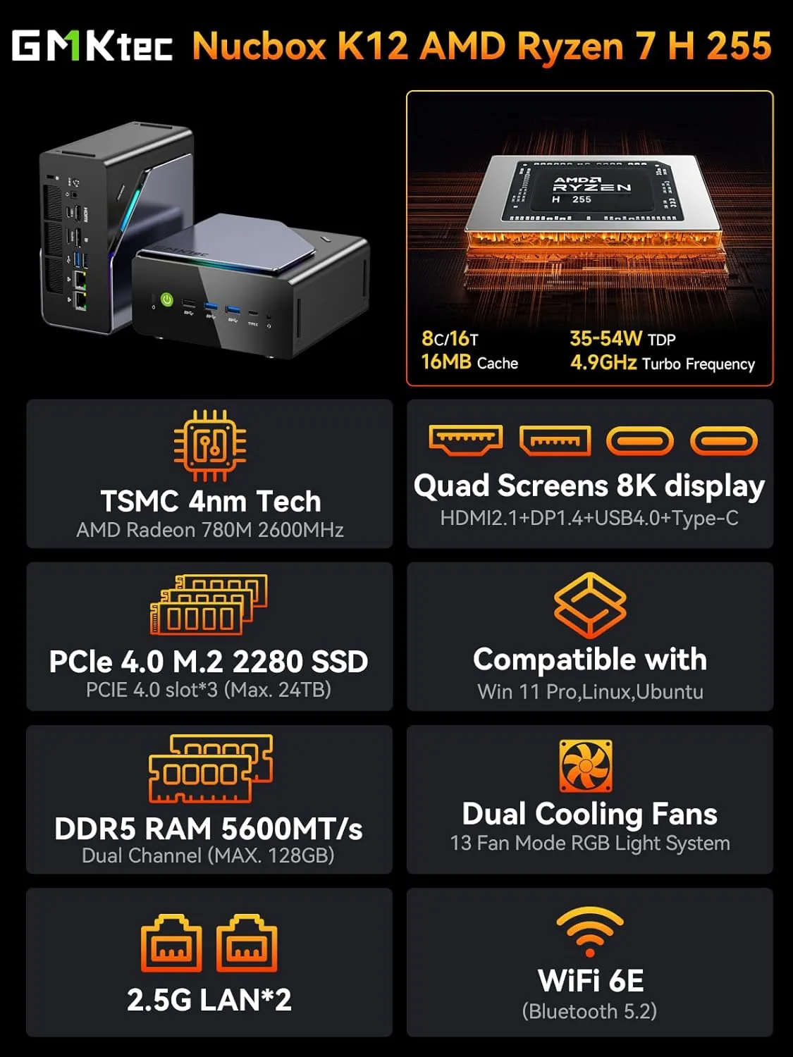 1768778232 407 GMKtec Gaming Mini PC AMD Ryzen 7 H 255 Upgraded