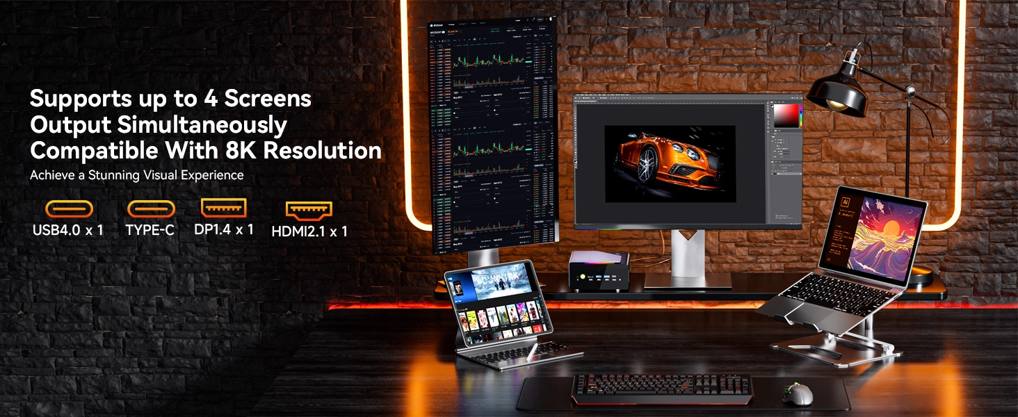 Quad Screens 8K Display