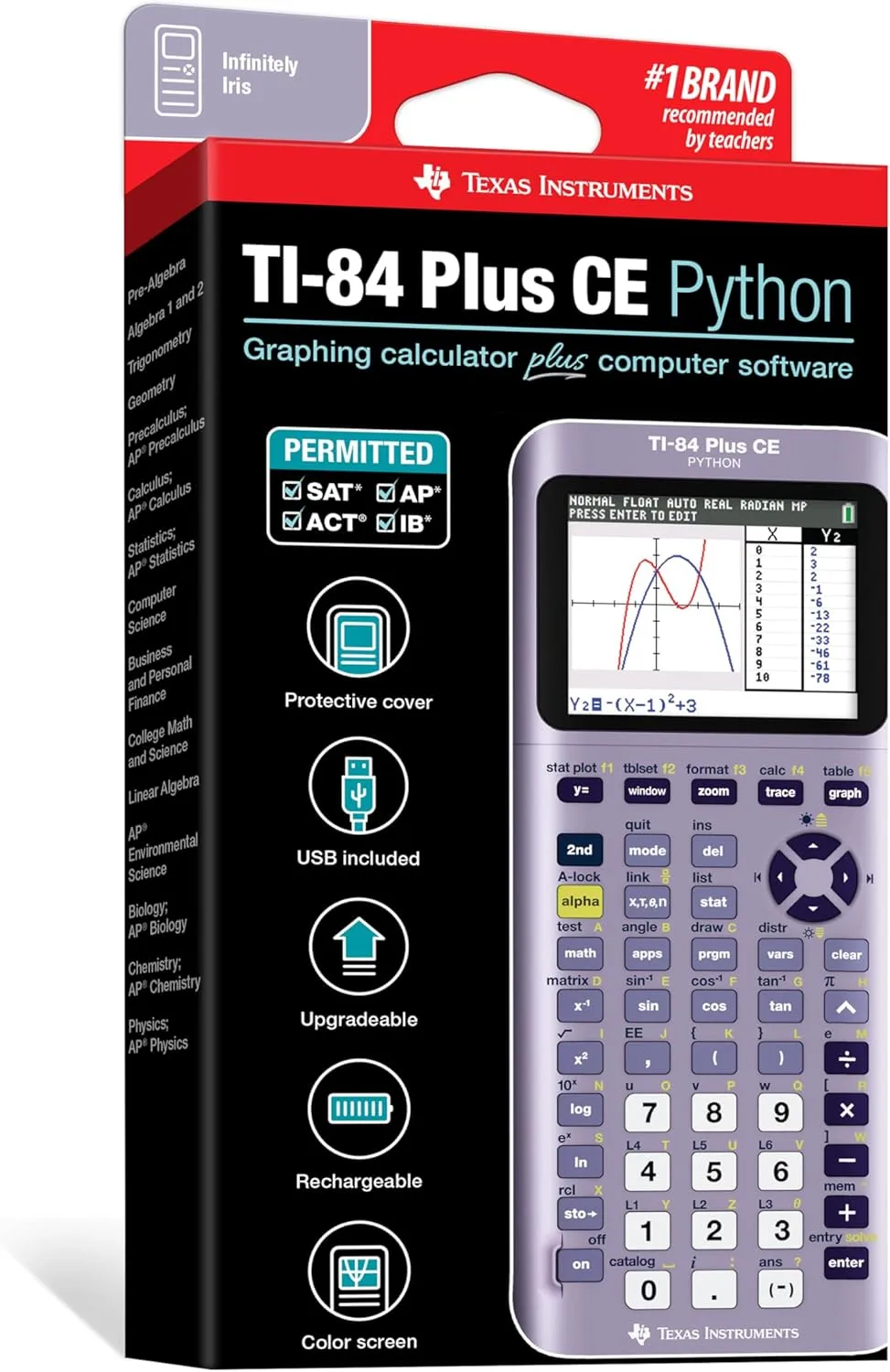 1768827208 503 TI 84 Plus CE Python Enhanced Graphing plus Software IrisPurple