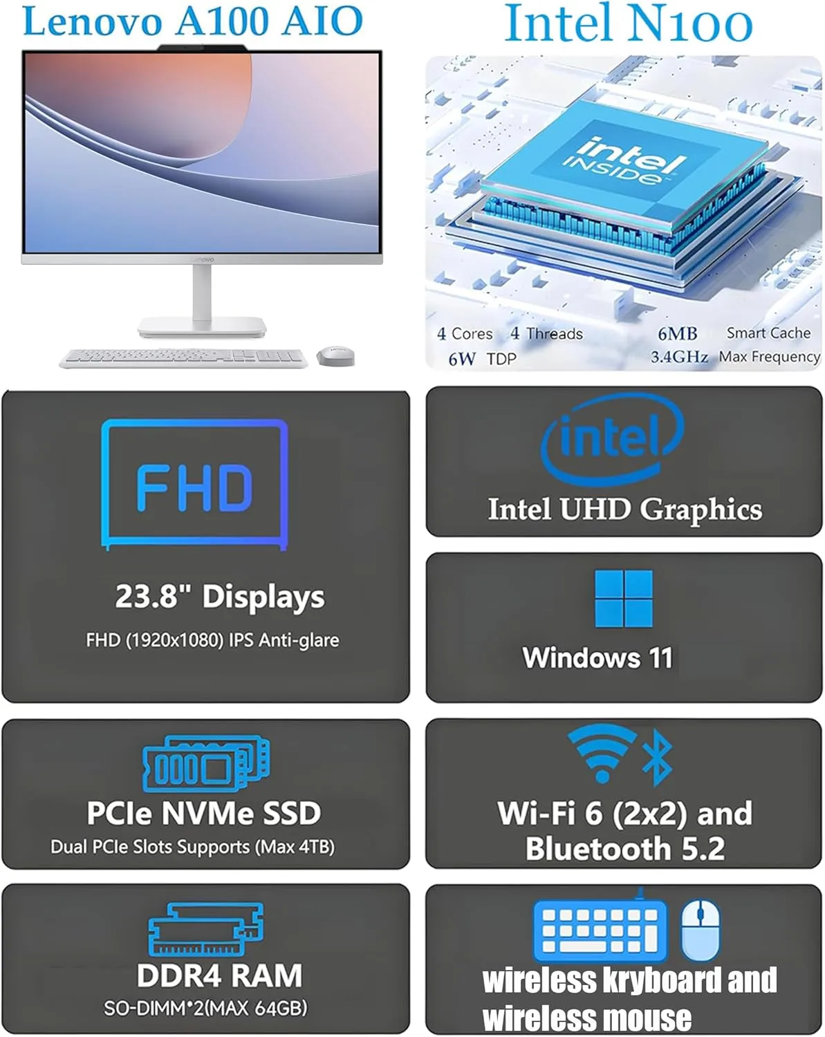 1769199170 208 Lenovo 24 FHD All in One Desktop Computer for Home Office