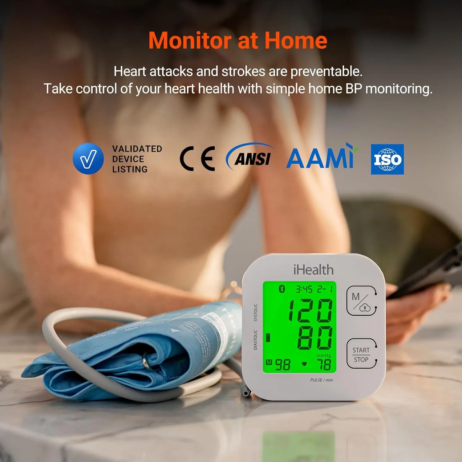 1769233174 307 iHealth Track Smart Upper Arm Blood Pressure Monitor with Wide