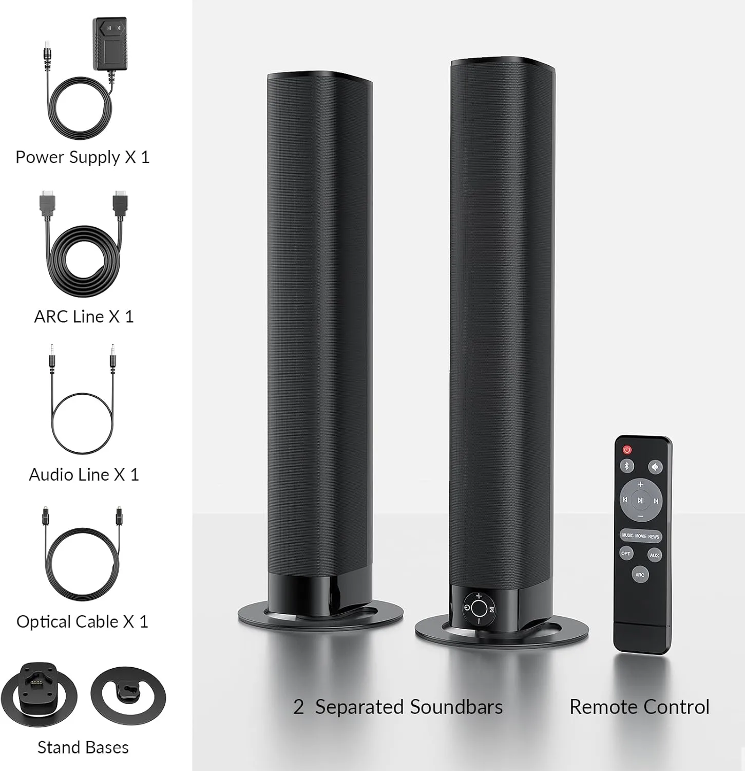 1769248036 527 Sound Bar for Smart TV Soundbar with BluetoothARCOptAUX Connect Auto