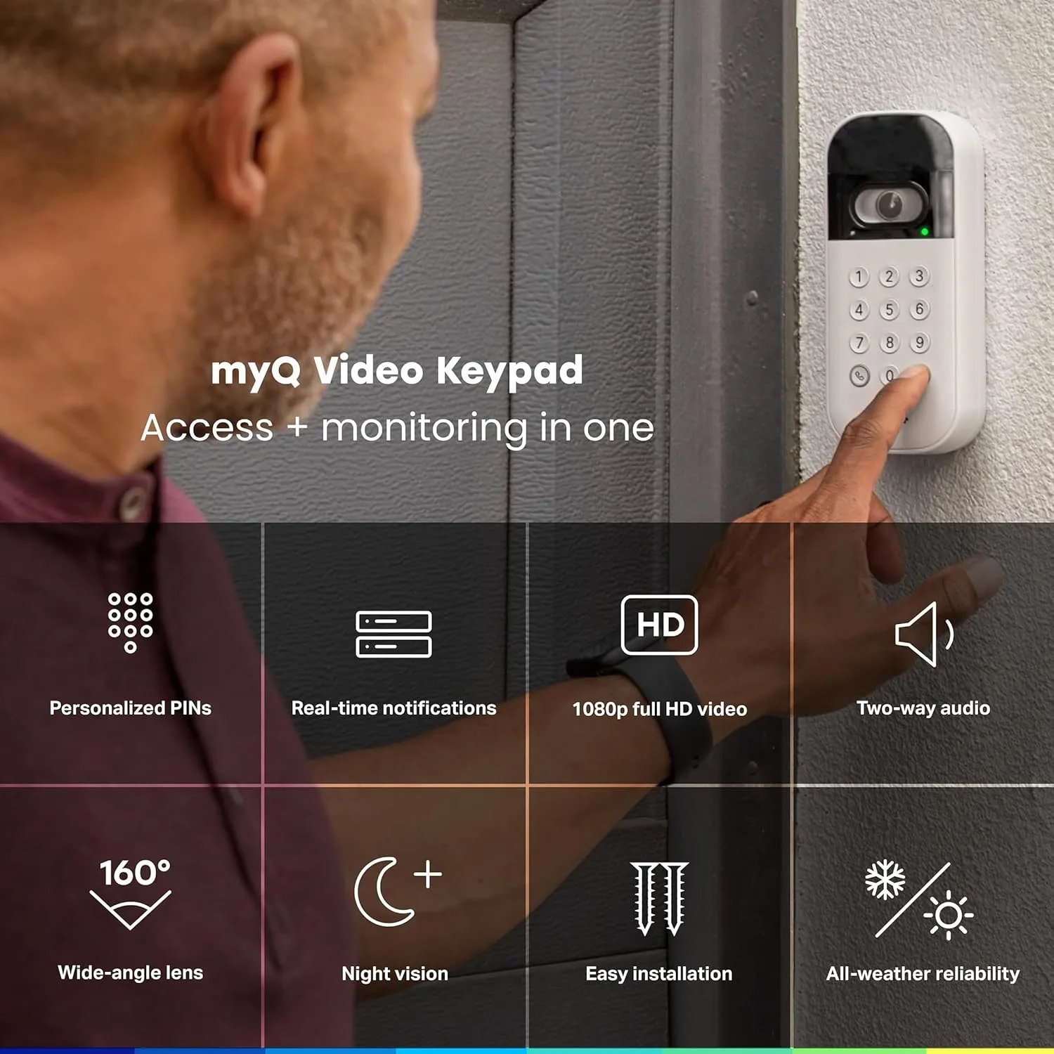 1769563150 489 myQ Smart Garage Door Video Keypad with Wide Angle CameraCustomizable PIN