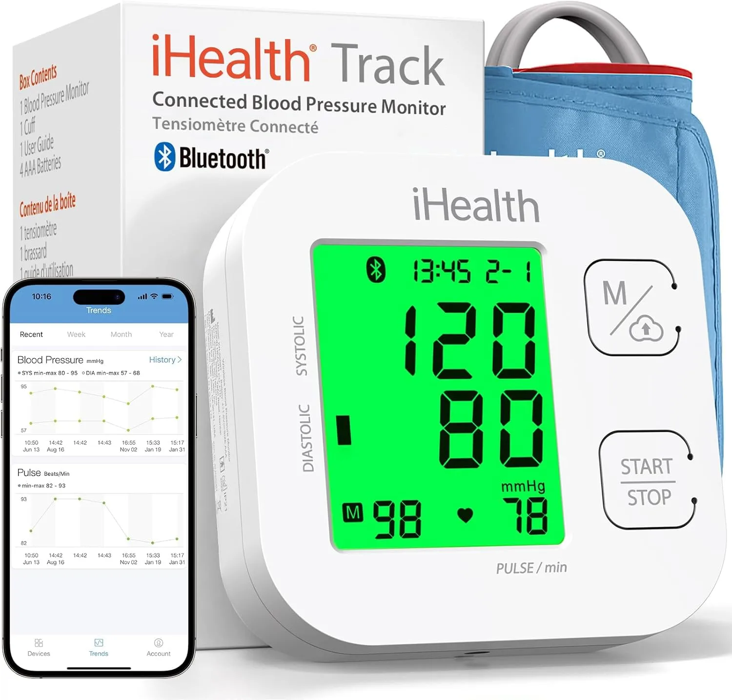 1769653090 602 iHealth Track Smart Upper Arm Blood Pressure Monitor with Wide