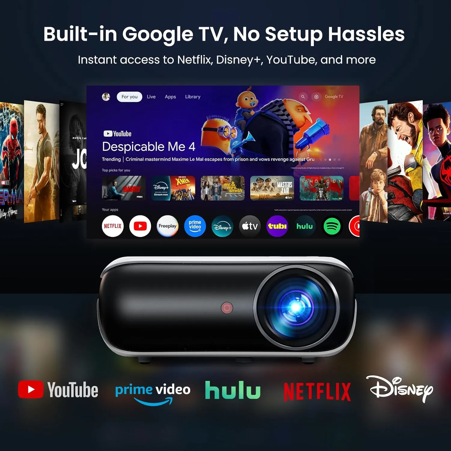 1769850596 12 Official Licensed Google TV Smart Projector HAPPRUN 4K UHD Home