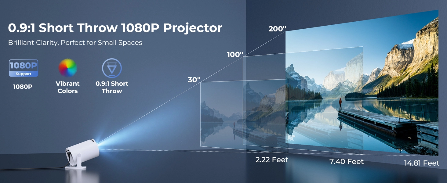 1769868012 889 CLOKOWE Mini Projector with WiFi and Bluetooth Built in Apps Smart