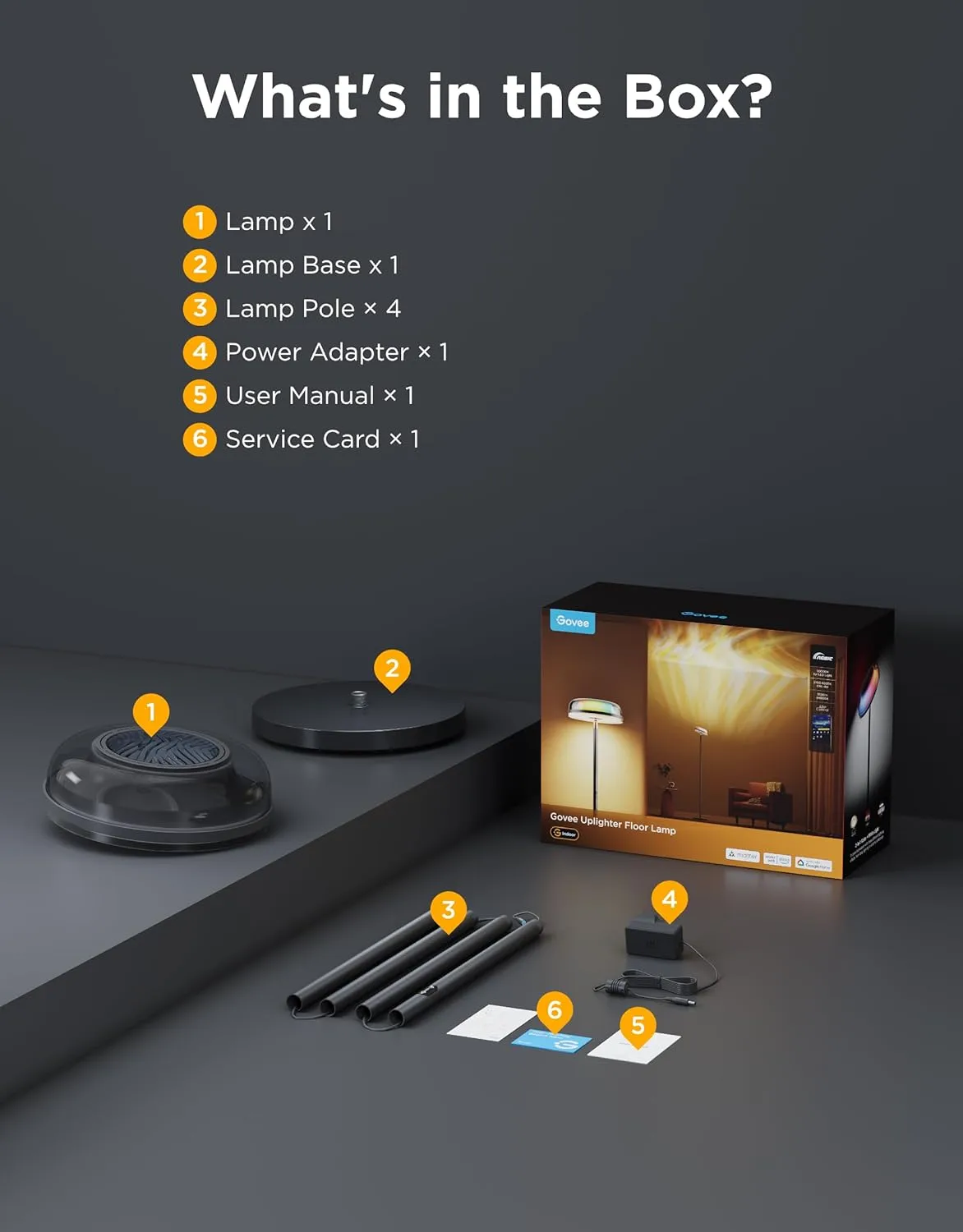 1769902389 610 Govee Uplighter Floor Lamp for Living Room RGBIC Ripple Projector