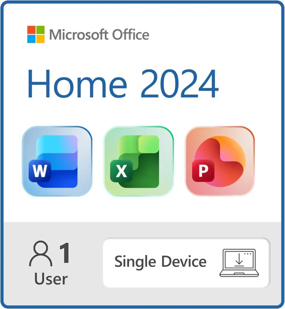Microsoft Office Home 2024 | Classic Office Apps: Word, Excel, PowerPoint | One-Time Purchase for a single Windows laptop or Mac | Instant Download