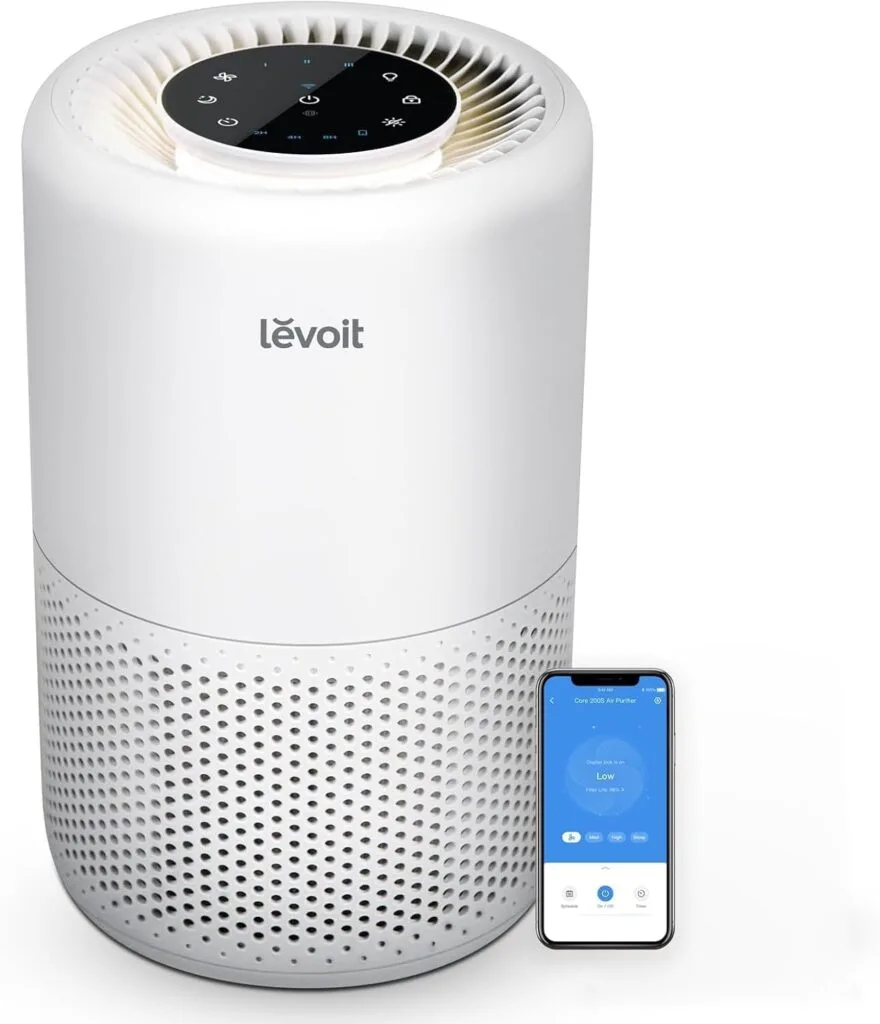 LEVOIT Air Purifier for Home Bedroom Dorm Room, Smart WiFi Alexa Control, AHAM VERIFIDE, 3-in-1 Filter with HEPA Sleep Mode for Allergens, Pollutants, Smoke, Dust, Core 200S-P, White