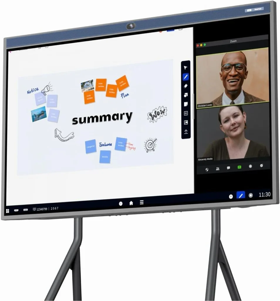NearHub 55″ Interactive Smart Whiteboard,AI -Powered 4K Camera,MEMS 24-mic Array with Noise Reduction,All-in-One Whiteboard for Hybrid Collaboration with AndriodOS & Open App Ecosystem (Board+Stand)